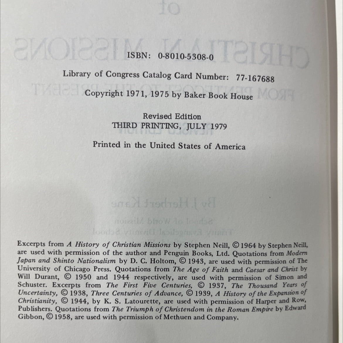 a global view of christian missions from pentecost to the present revised edition book, by j. herbert kane, 1979 image 3