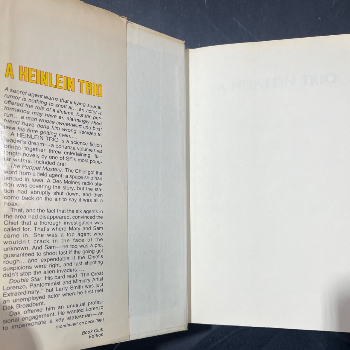 a heinlein trio the puppet masters double star the door into summer book, by robert a. heinlein, 1957 Hardcover image 4