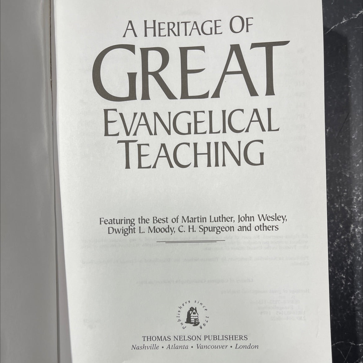 a heritage of great evangelical teaching book, by unknown, 1996 Hardcover image 2