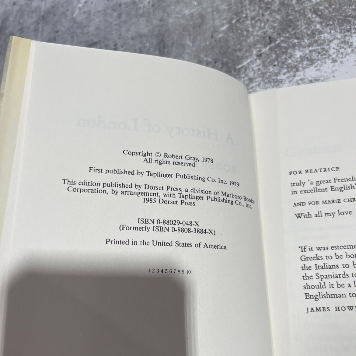 a history of london book, by robert gray, 1985 Hardcover image 3