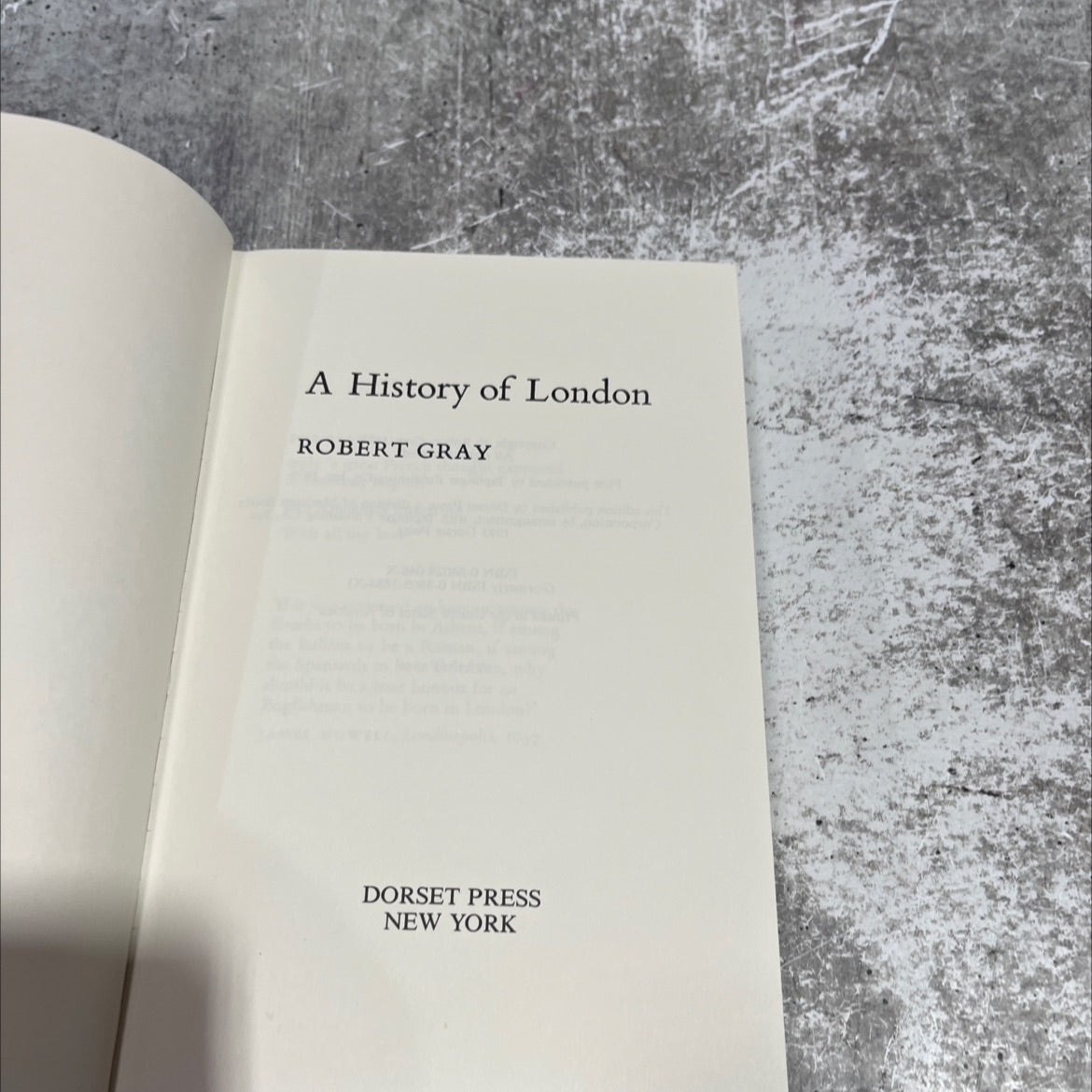 a history of london book, by robert gray, 1985 Hardcover image 2