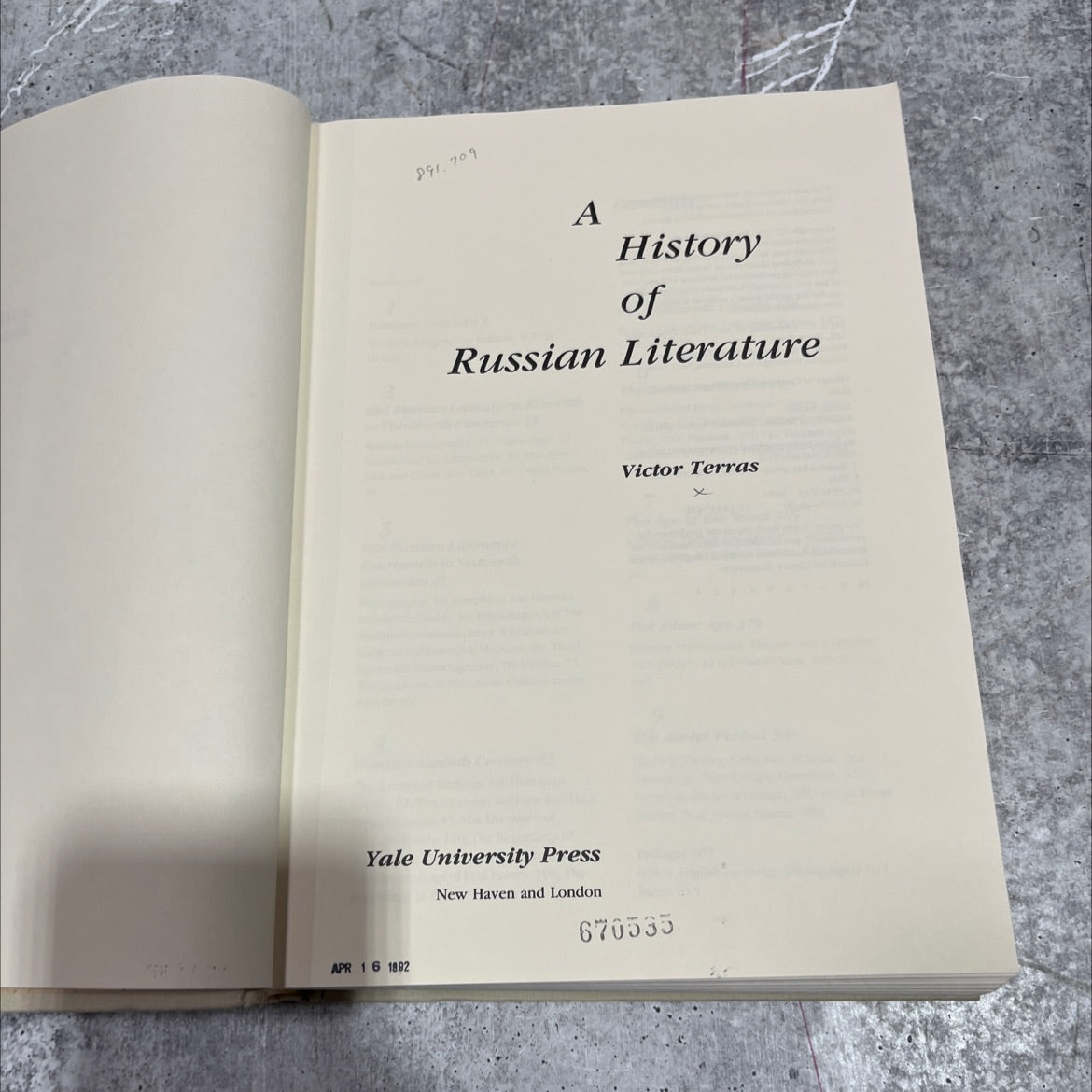 a history of russian literature book, by Victor Terras, 1991 Hardcover image 2