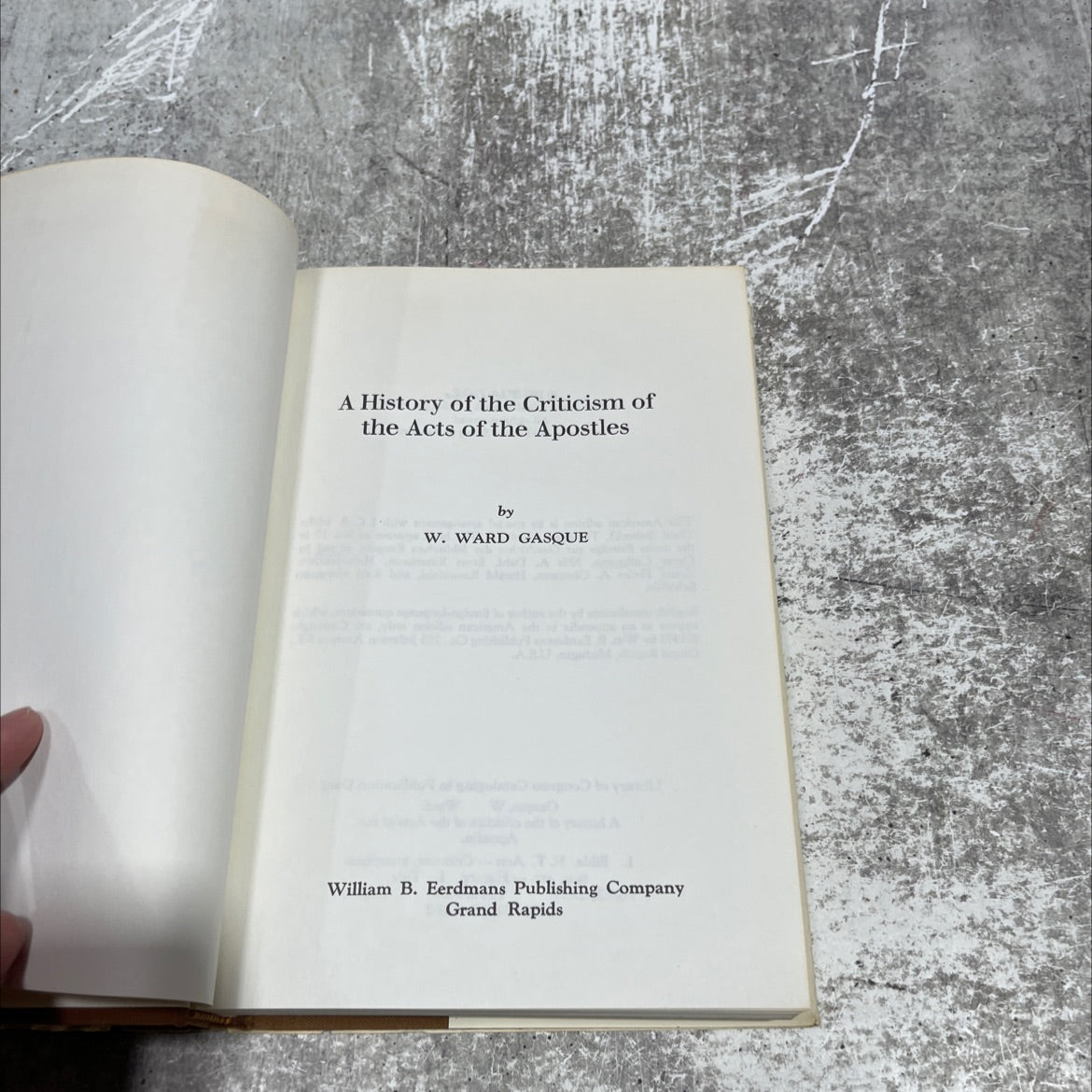a history of the criticism of the acts of the apostles book, by w. ward gasque, 1975 Hardcover image 2