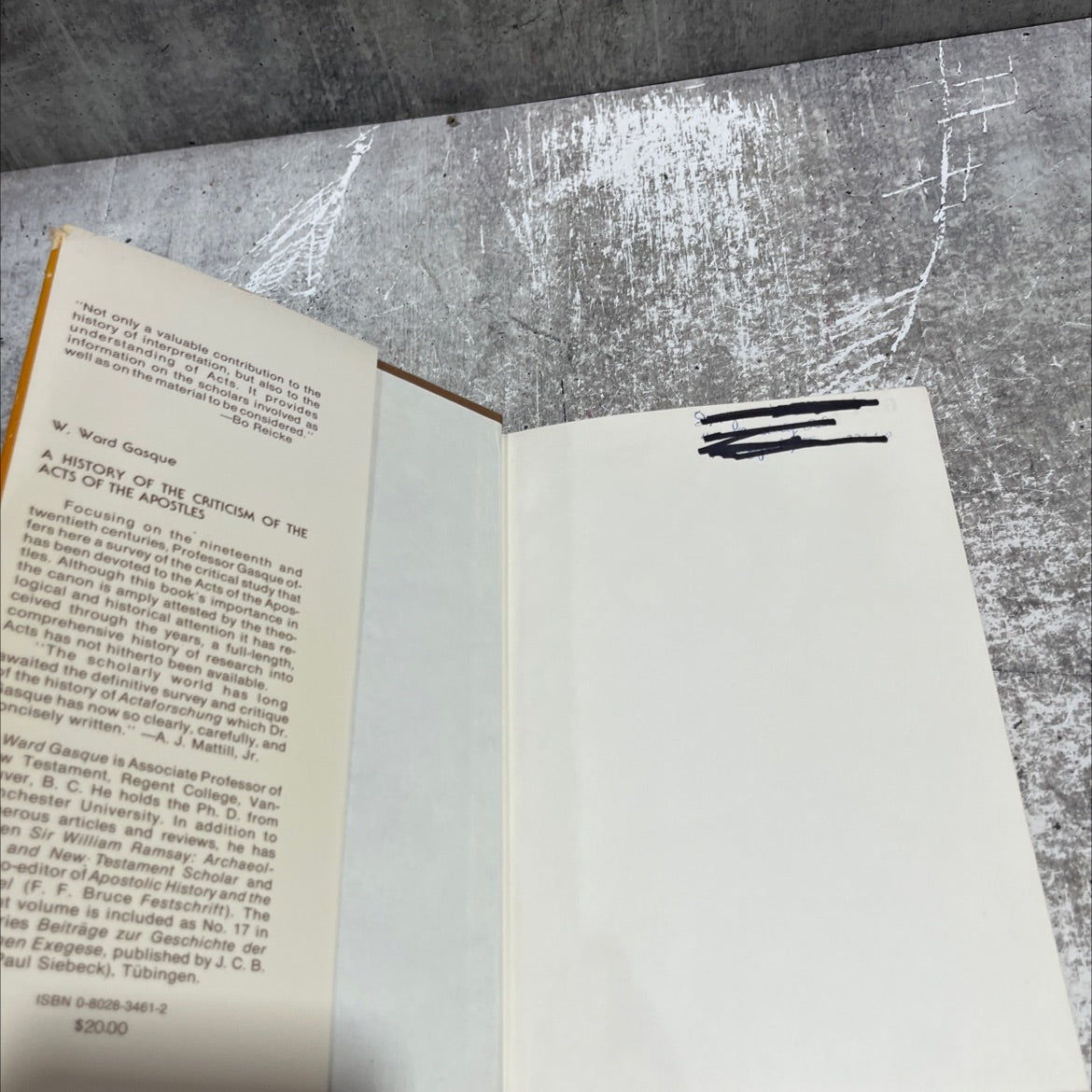 a history of the criticism of the acts of the apostles book, by w. ward gasque, 1975 Hardcover image 4