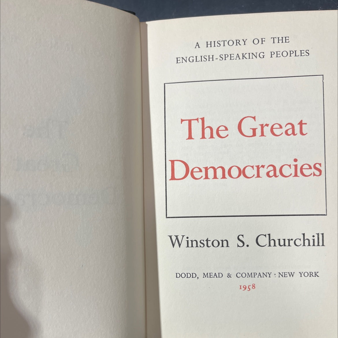 a history of the english-speaking peoples the great democracies book, by winston s. churchill, 1958 Hardcover image 2