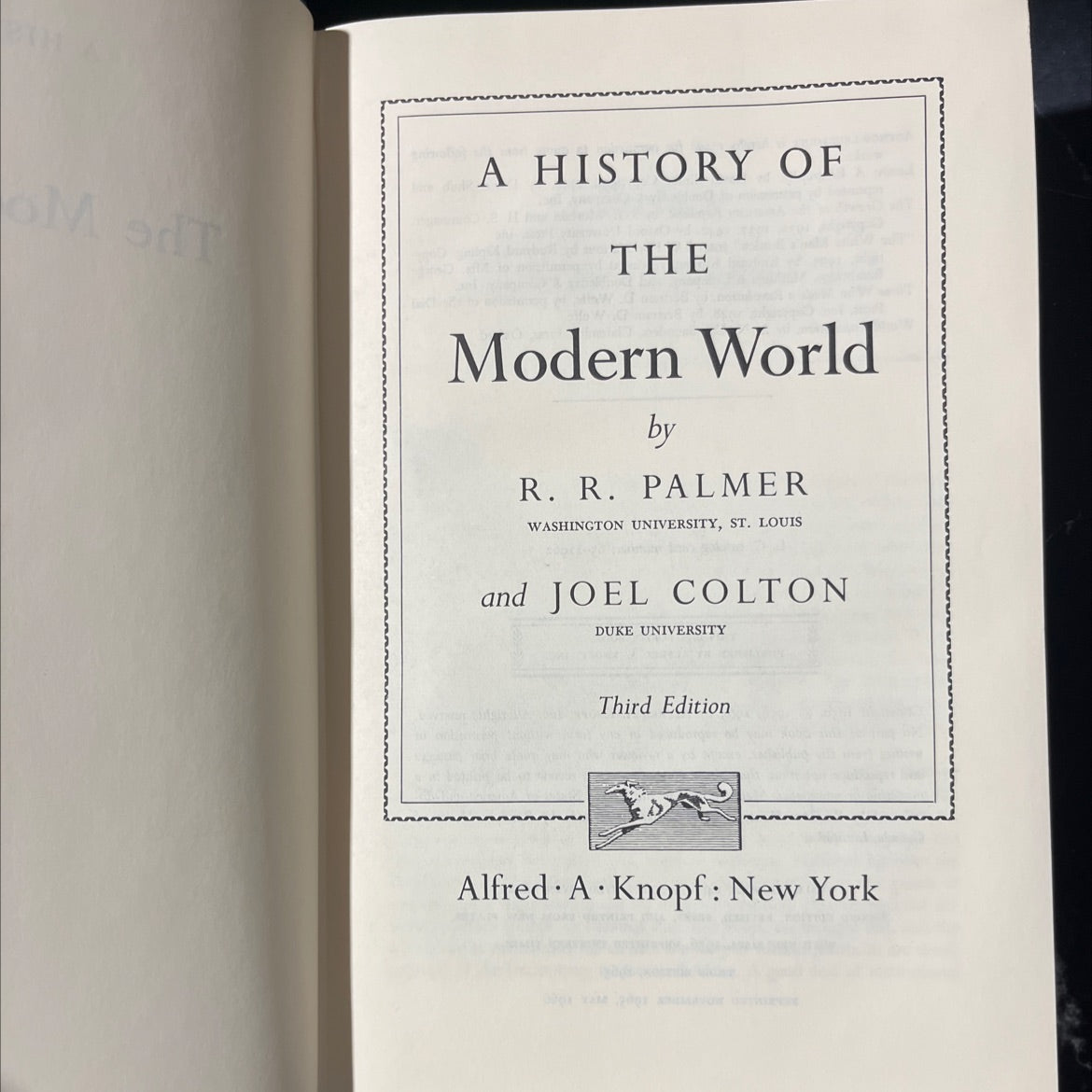 a history of the modern world book, by r. r. palmer and joel colton, 1965 Hardcover image 2