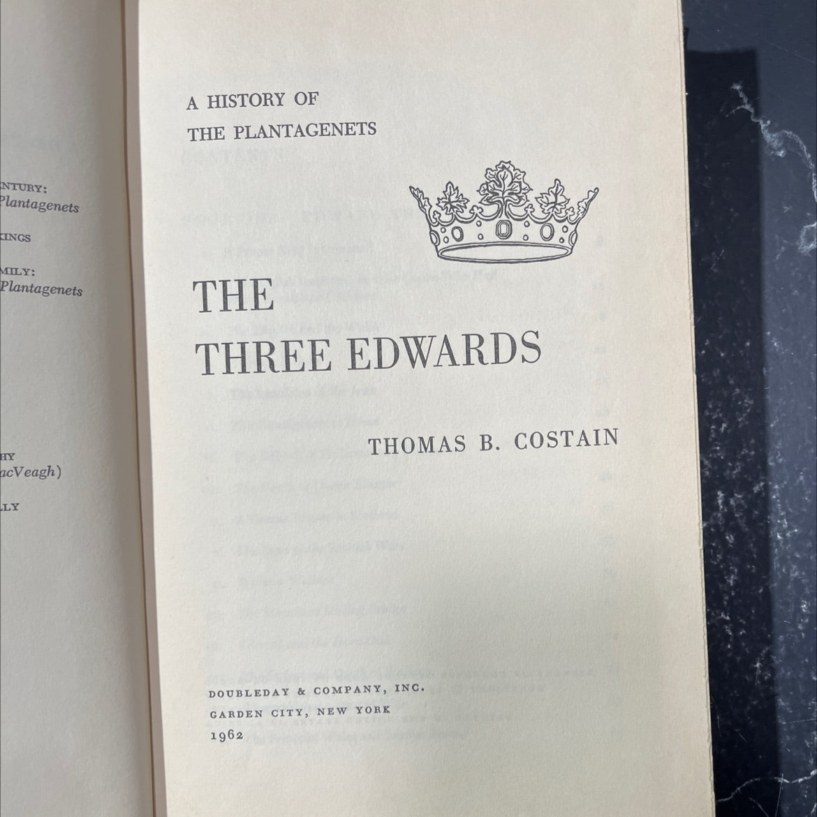 a history of the plantagenets book, by thomas b. costain, 1962 Hardcover image 2