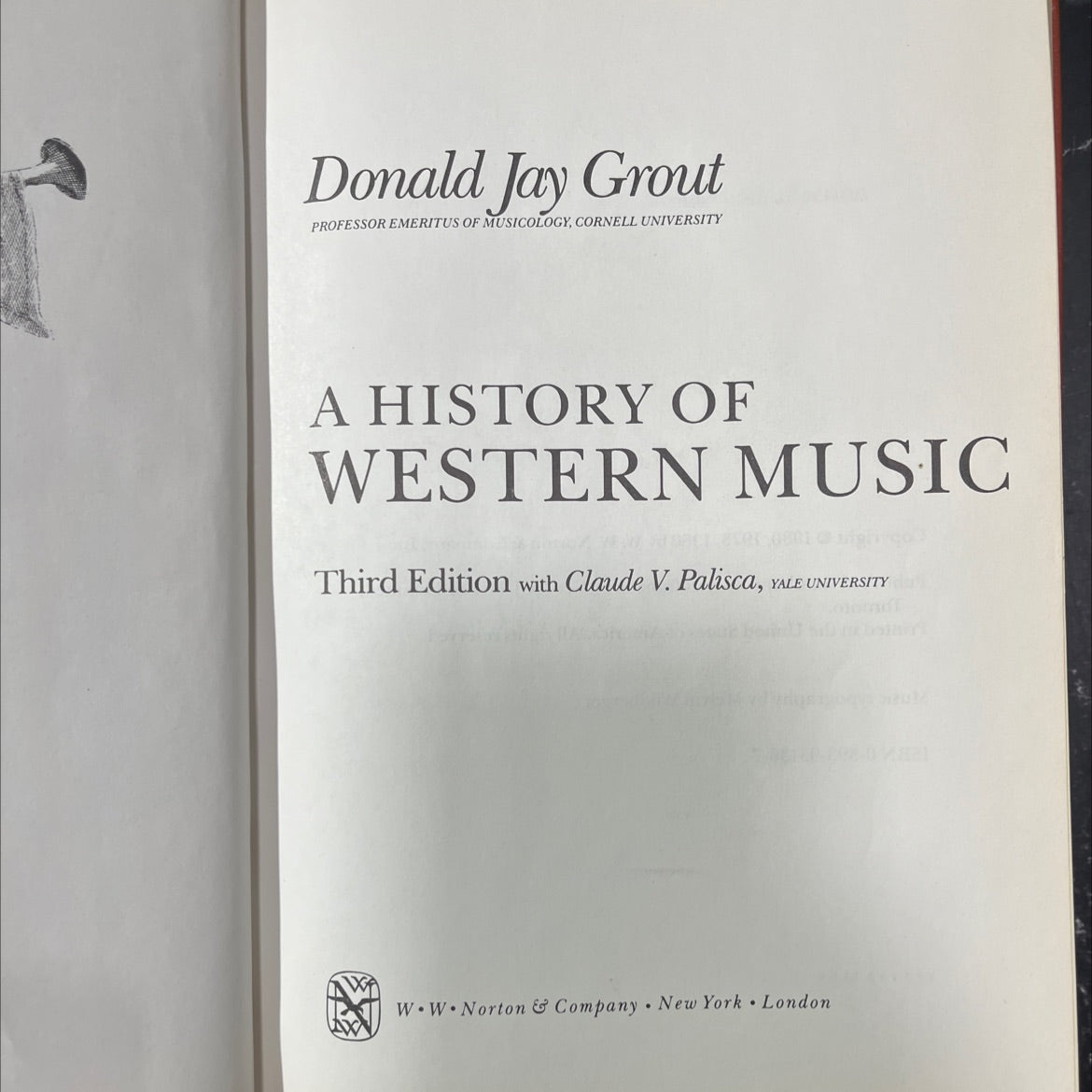 a history of western music book, by donald jay grout, claude v. palisca, 1980 Hardcover image 2