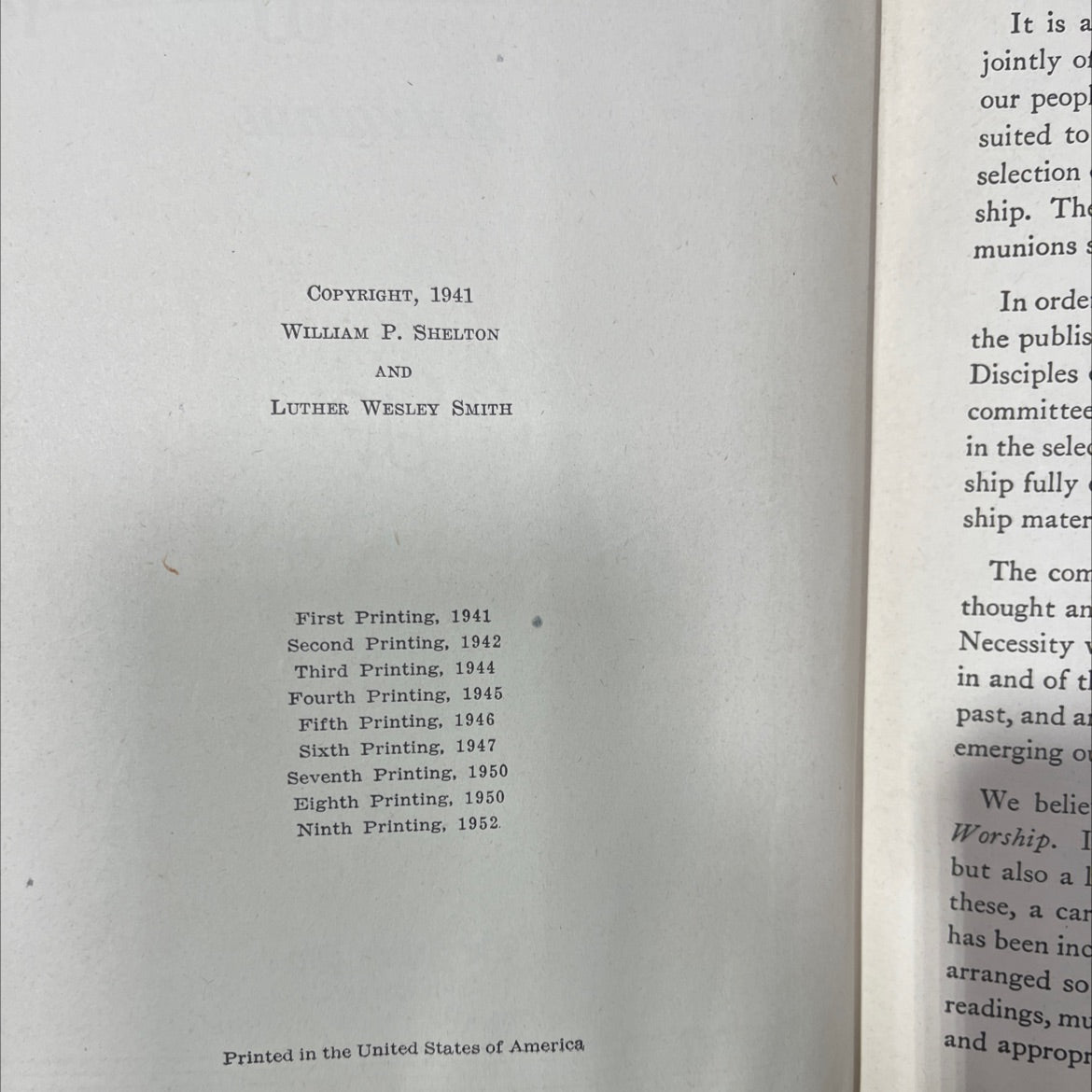 a hymnal book, by william p. shelton and luther wesley smith, 1947 Hardcover image 3