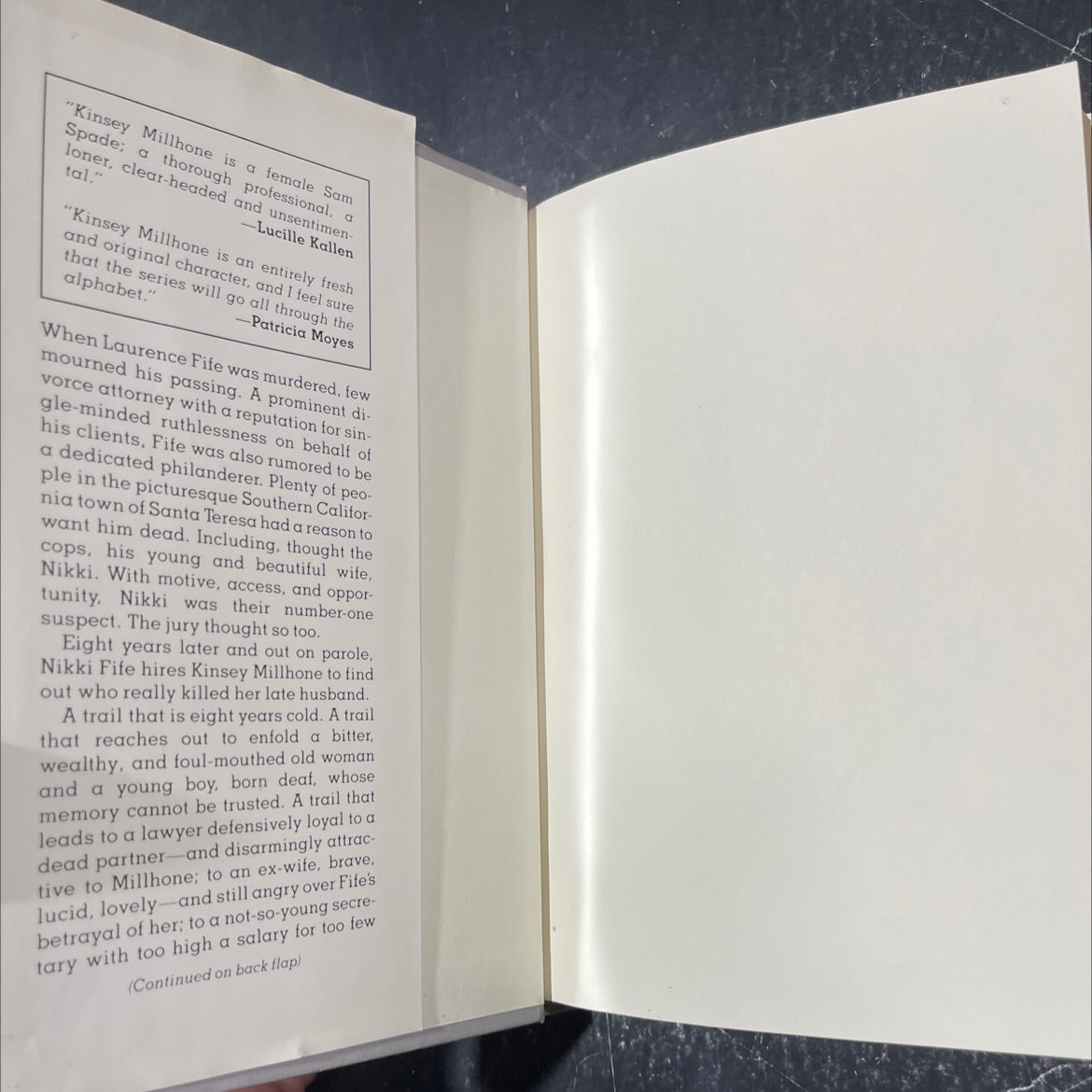 a is for alibi book, by sue grafton, 1982 Hardcover image 4