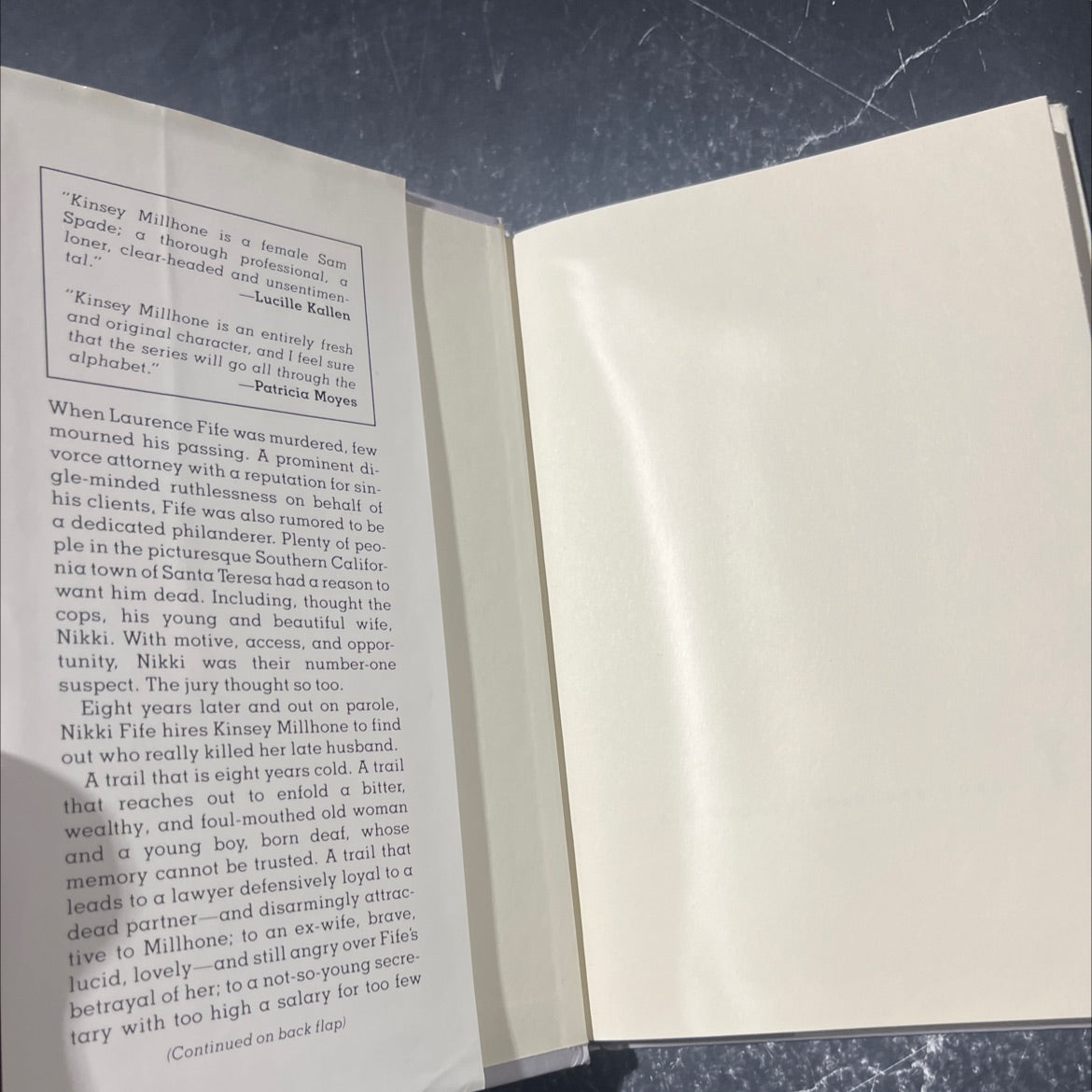 a is for alibi book, by sue grafton, 1982 Hardcover image 4