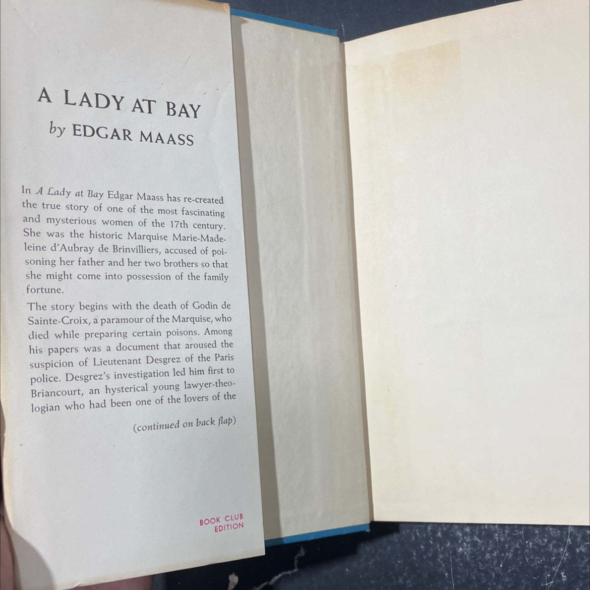 a lady at bay book, by edgar maass, 1953 Hardcover image 4
