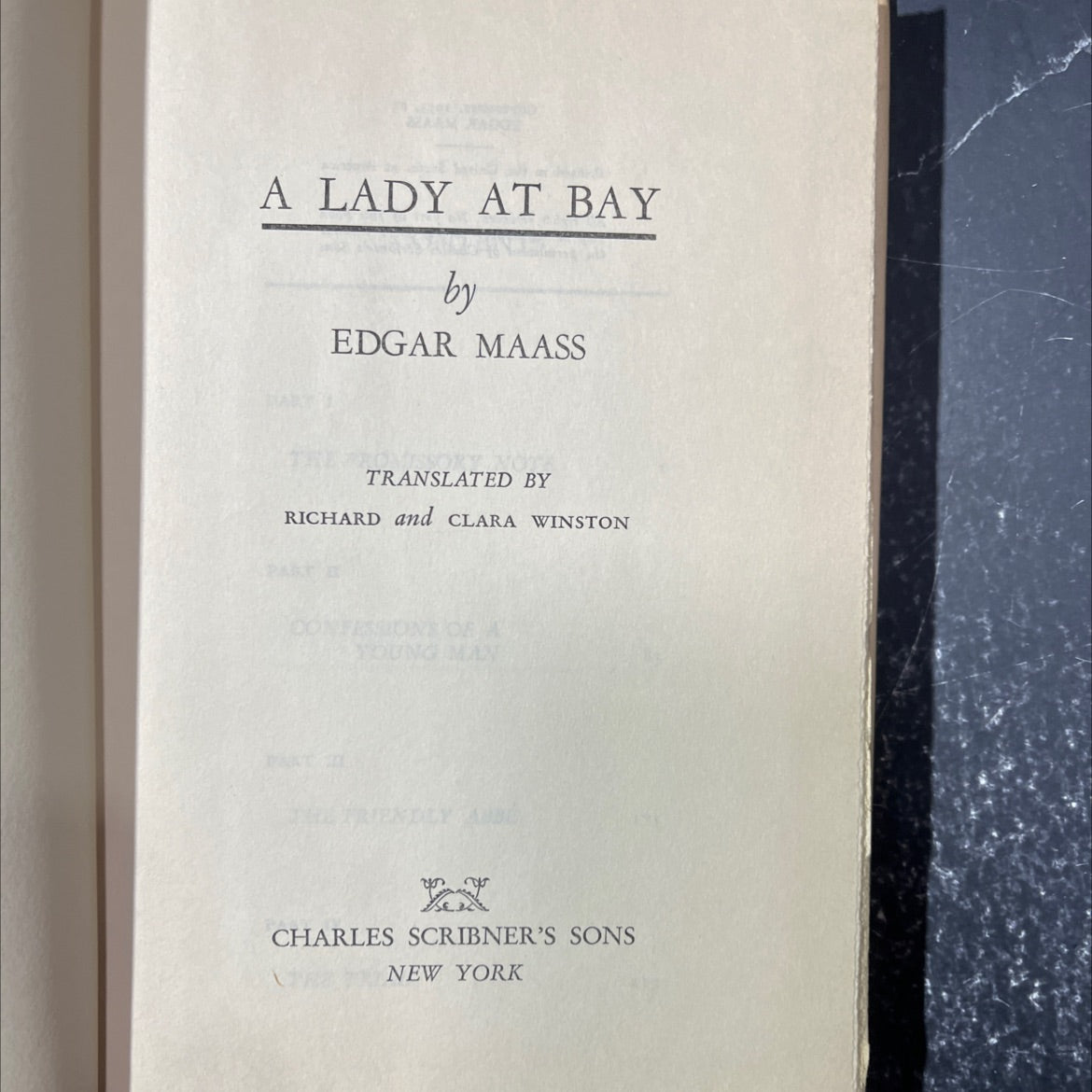 a lady at bay book, by edgar maass, 1953 Hardcover image 2
