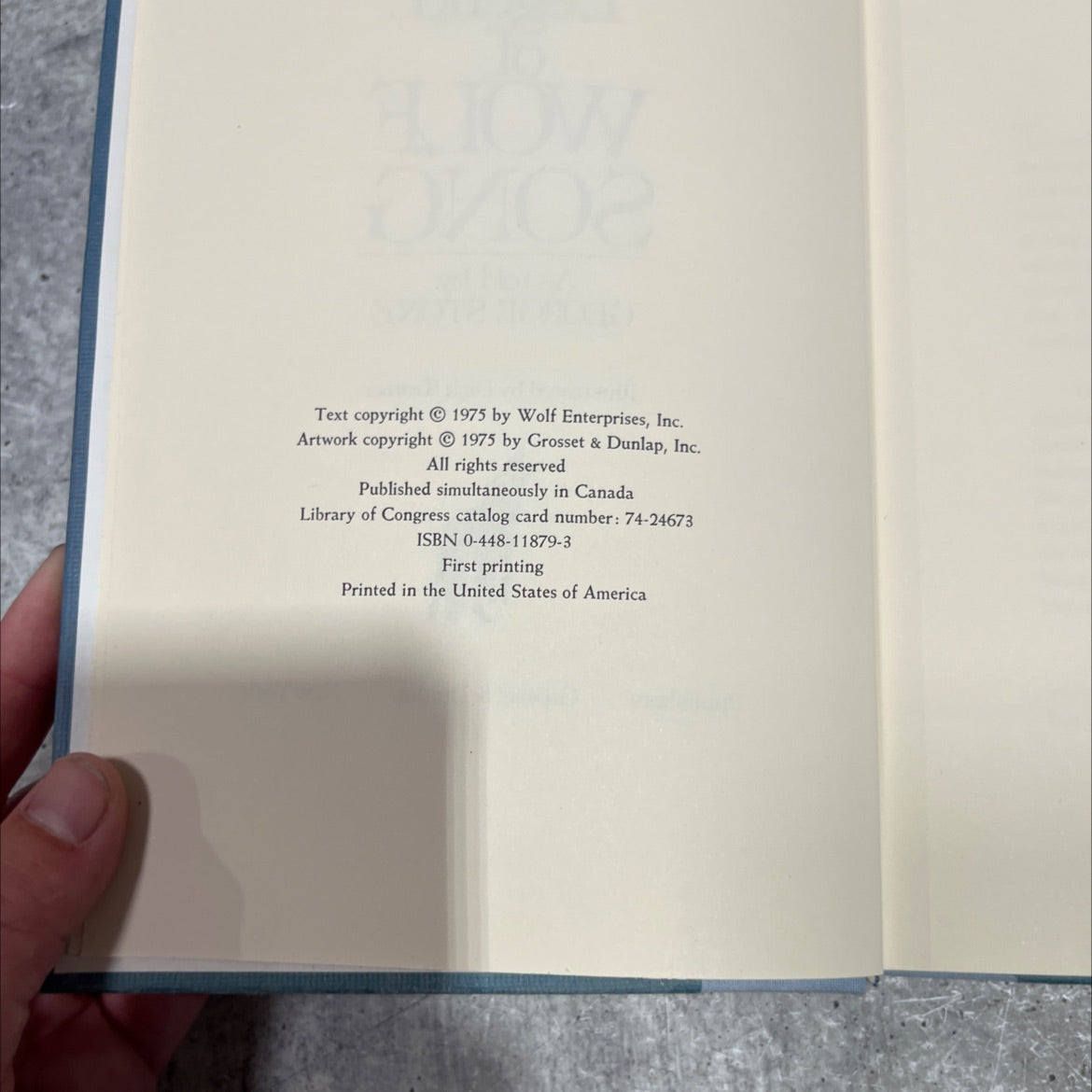 a legend of wolf song book, by george stone, 1975 Hardcover image 3