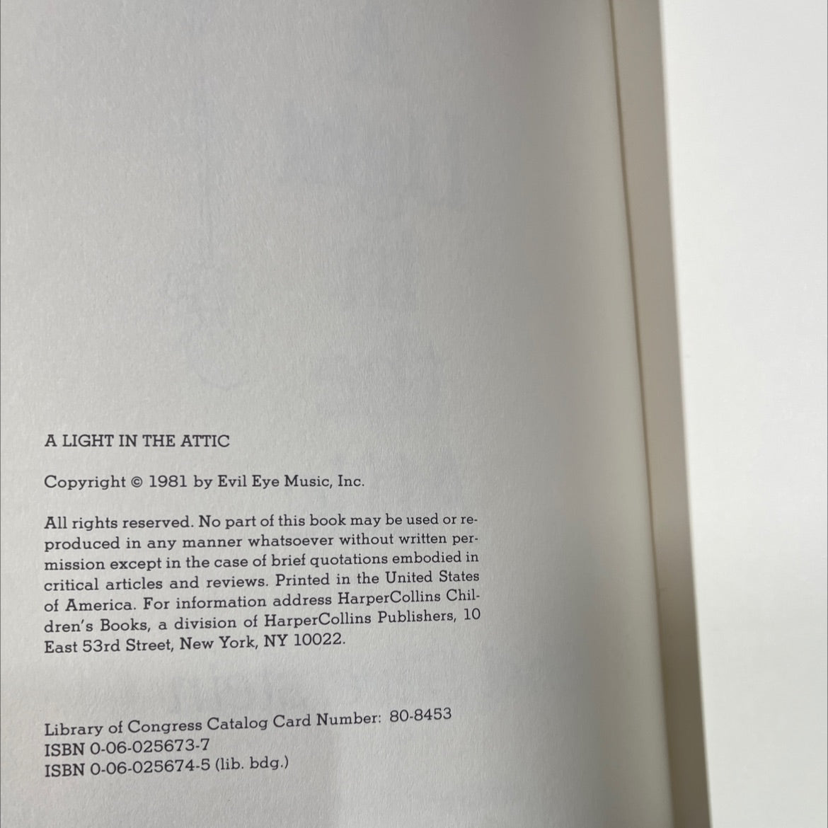 a light in the attic book, by shel silverstein, 1981 Hardcover image 3
