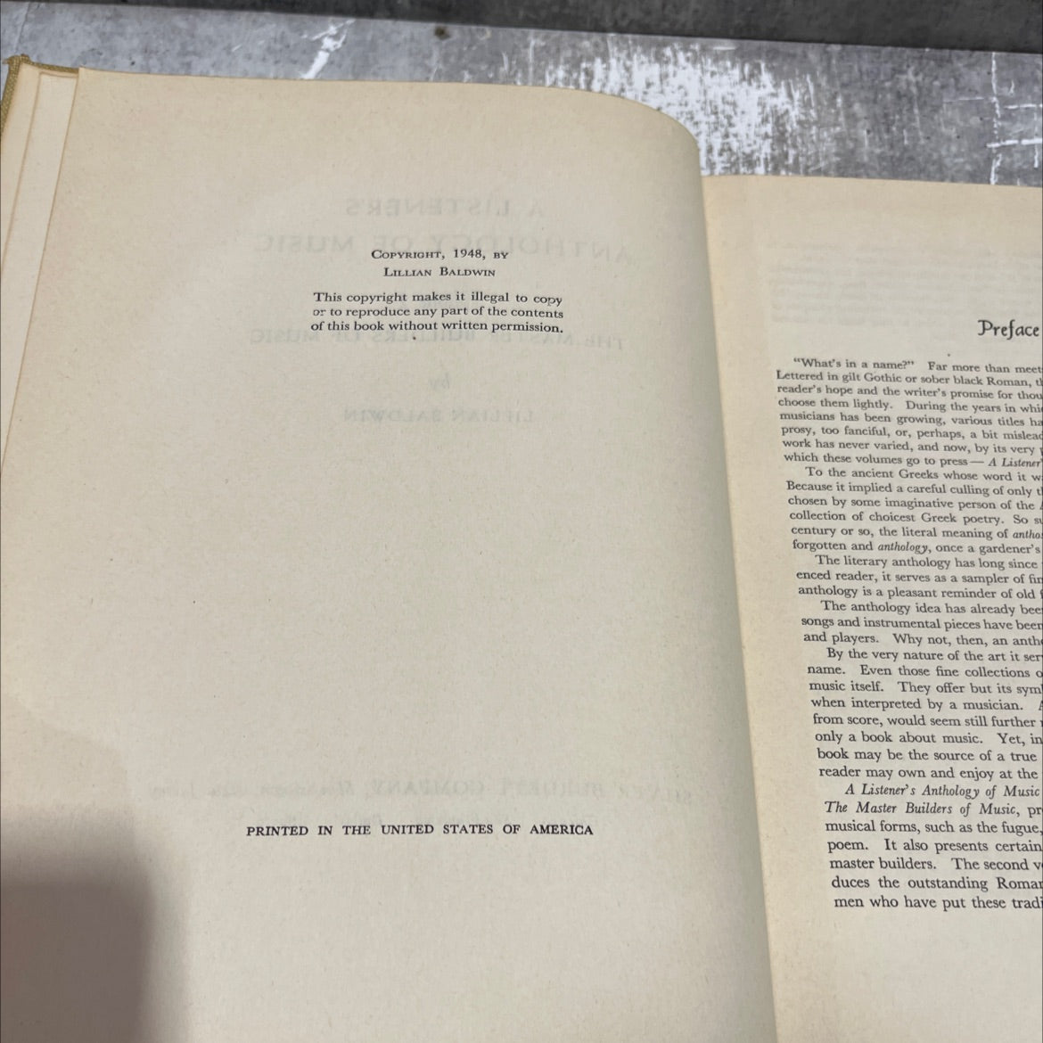 a listener's anthology of music volume i the master builders of music book, by lillian baldwin, 1948 Hardcover image 3