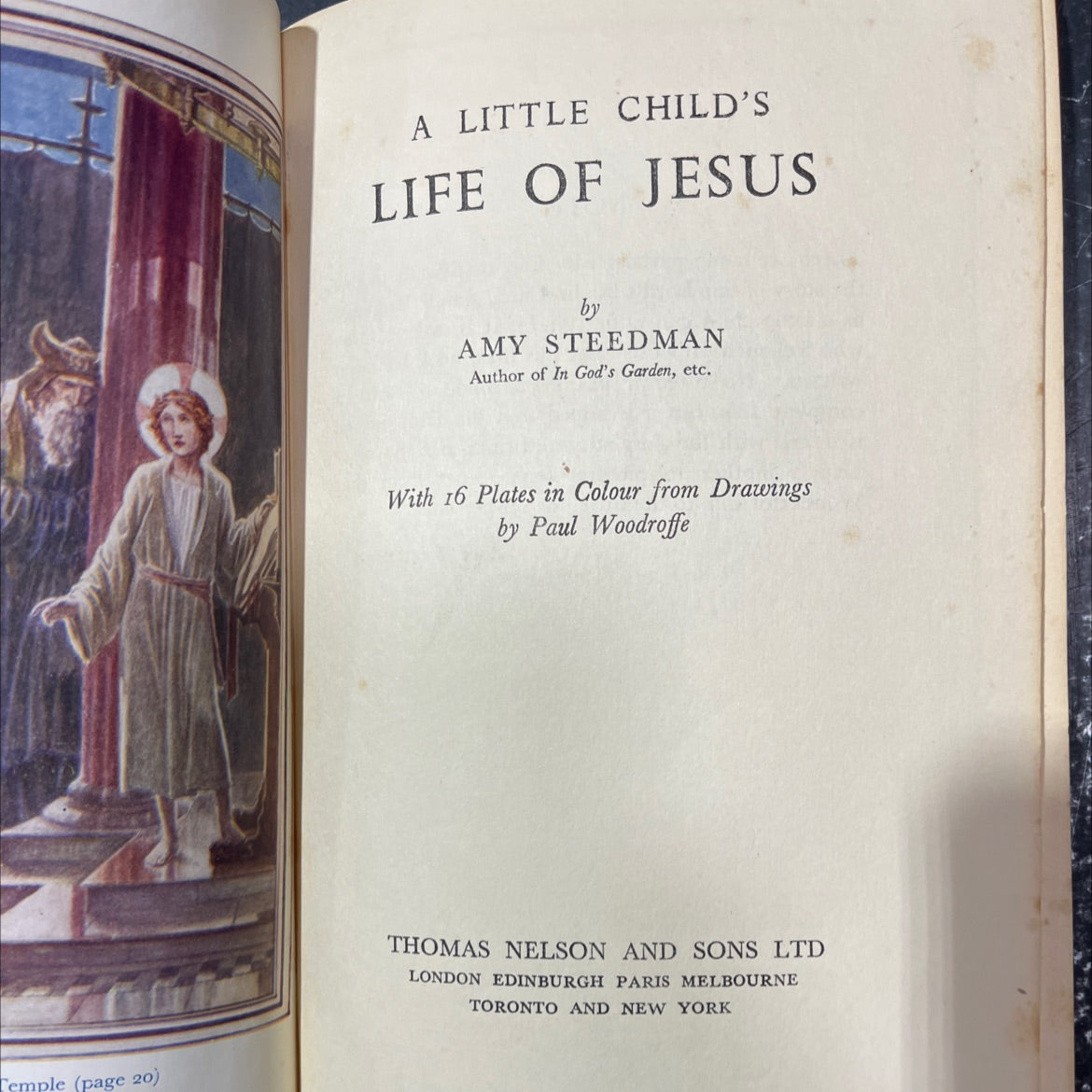a little child's life of jesus book, by amy steedman, unknown Hardcover image 3
