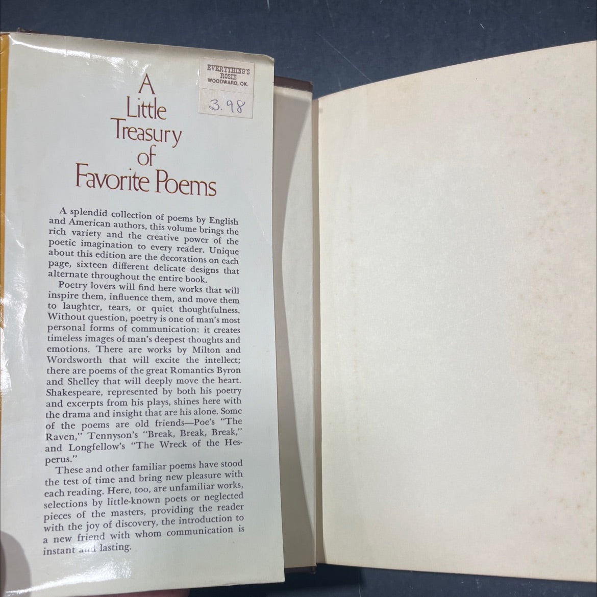 a little treasury of favorite poems selected from english and american authors book, by Joseph H. Head, 1978 Hardcover image 4