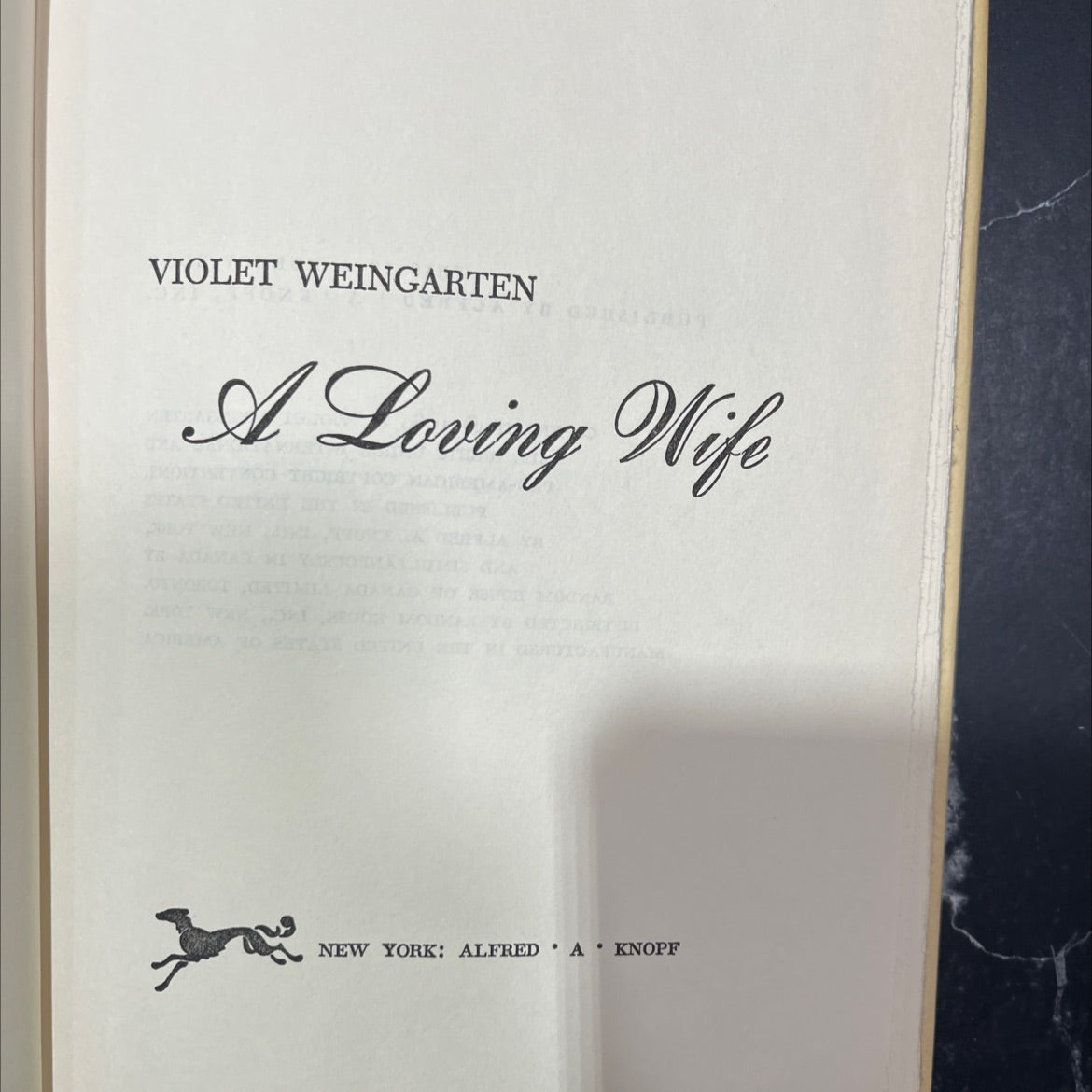 a loving wife book, by violet weingarten, 1969 Hardcover image 2