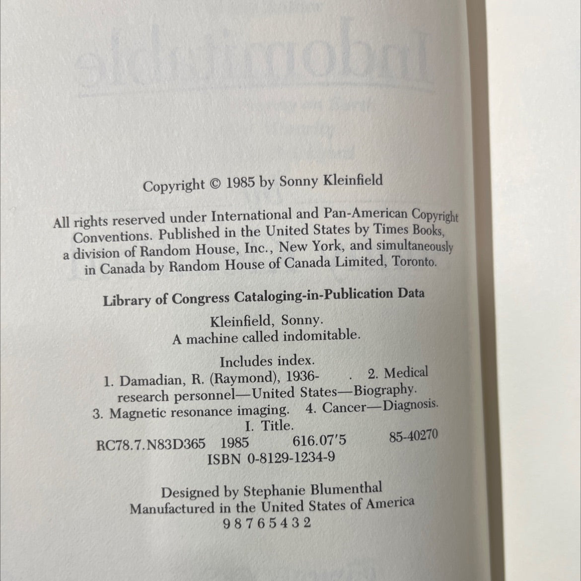a machine called indomitable book, by sonny kleinfield, 1985 Hardcover image 3