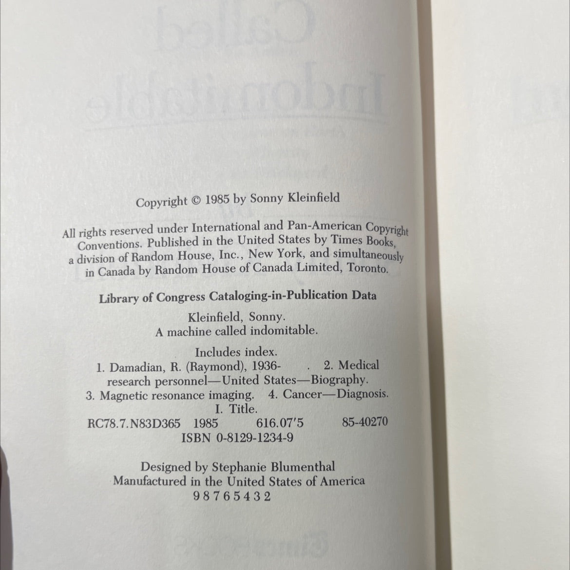 a machine called indomitable book, by sonny kleinfield, 1985 Hardcover image 3