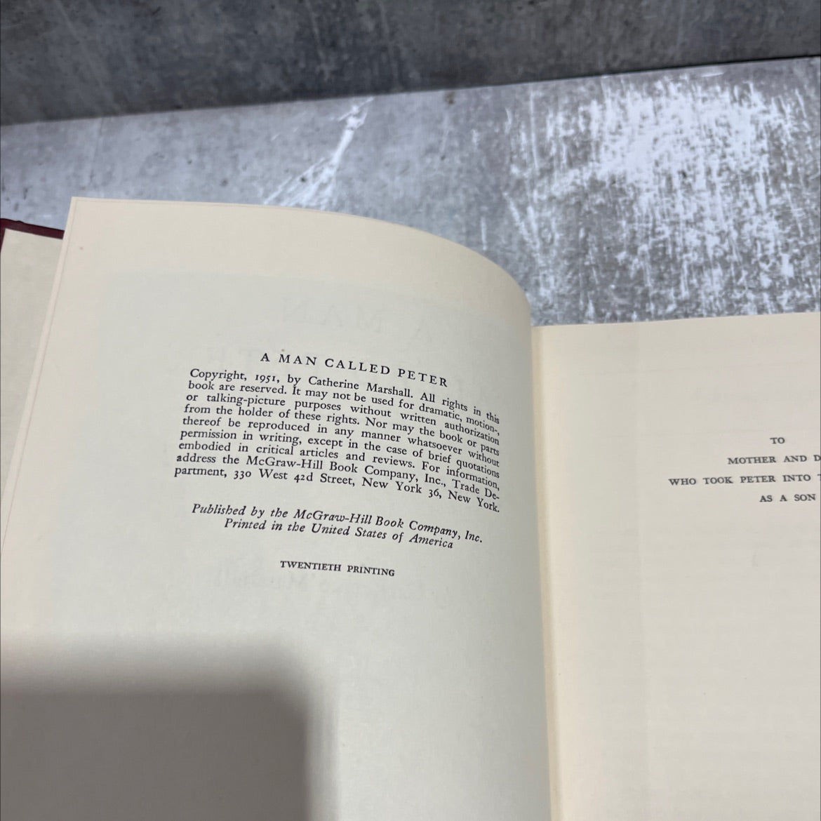 a man called peter book, by Catherine Marshall, 1951 Hardcover image 3