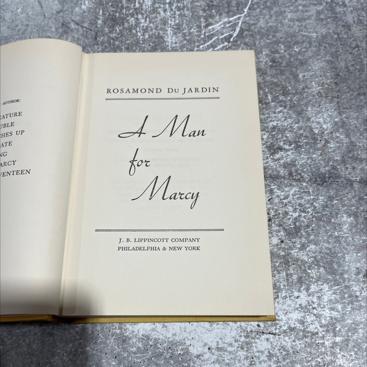 a man for marcy book, by rosamond du jardin, 1954 Hardcover image 2