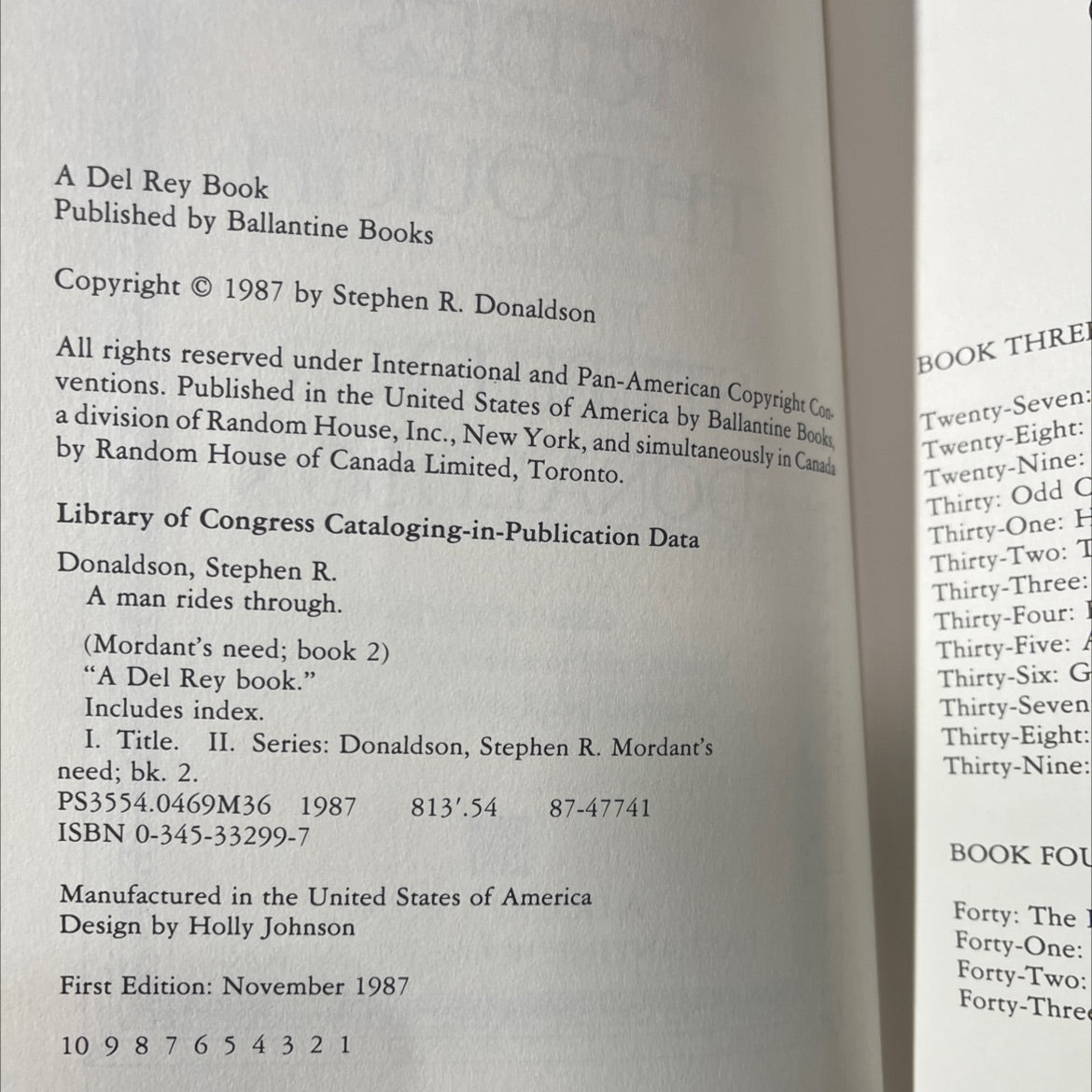 a man rides through book, by stephen r. donaldson, 1987 Hardcover image 3