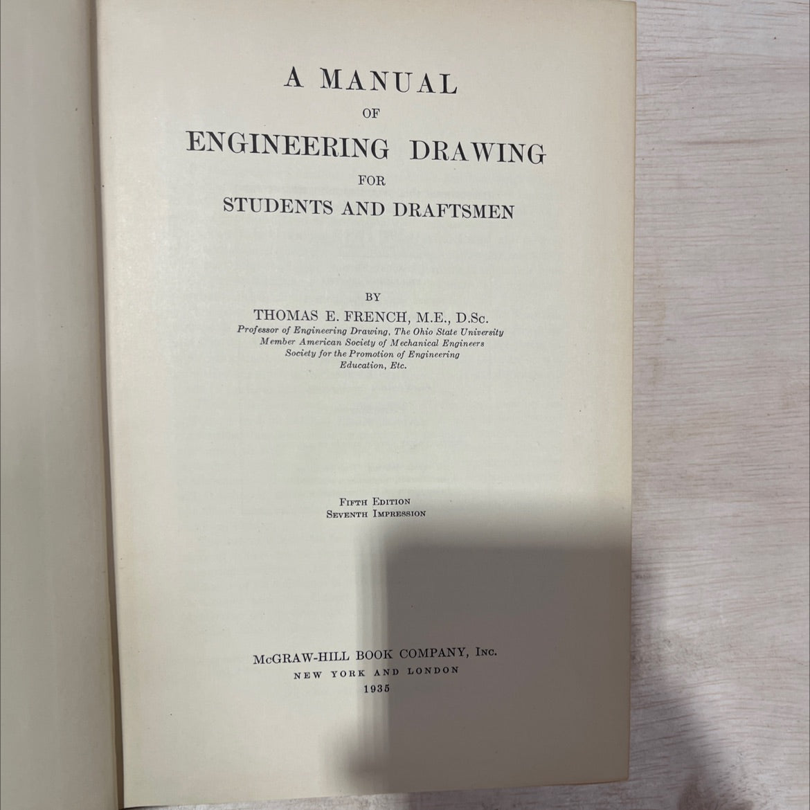 a manual of engineering drawing for students and draftsmen book, by thomas e. french, 1935 Hardcover image 2