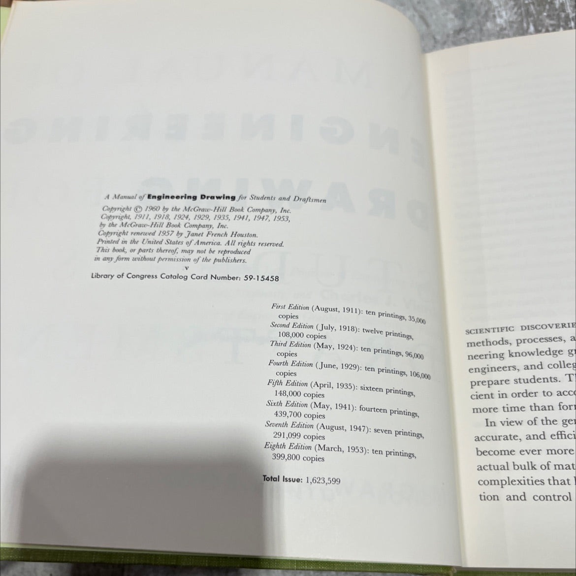 a manual of engineering drawing for students and draftsmen book, by charles j. vierck, 1960 Hardcover image 3