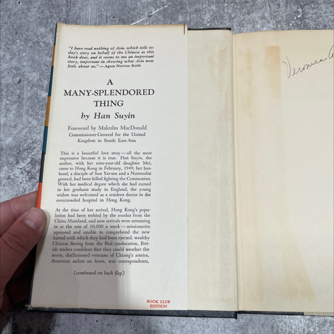 a many-splendored thing book, by han suy in, 1952 Hardcover image 4