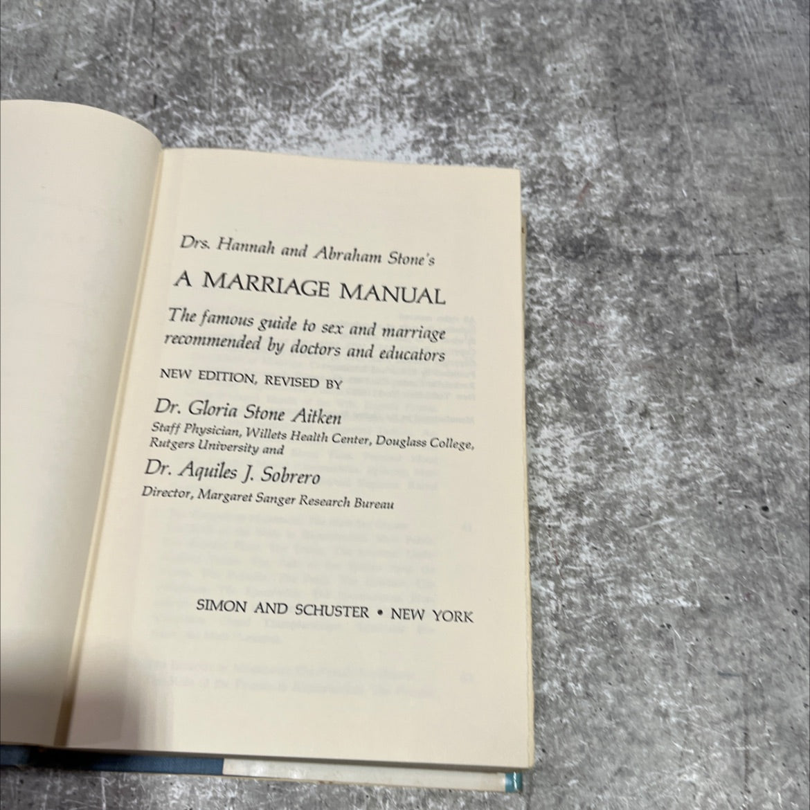 a marriage manual book, by drs. hannah and abraham stone, 1968 Hardcover image 2