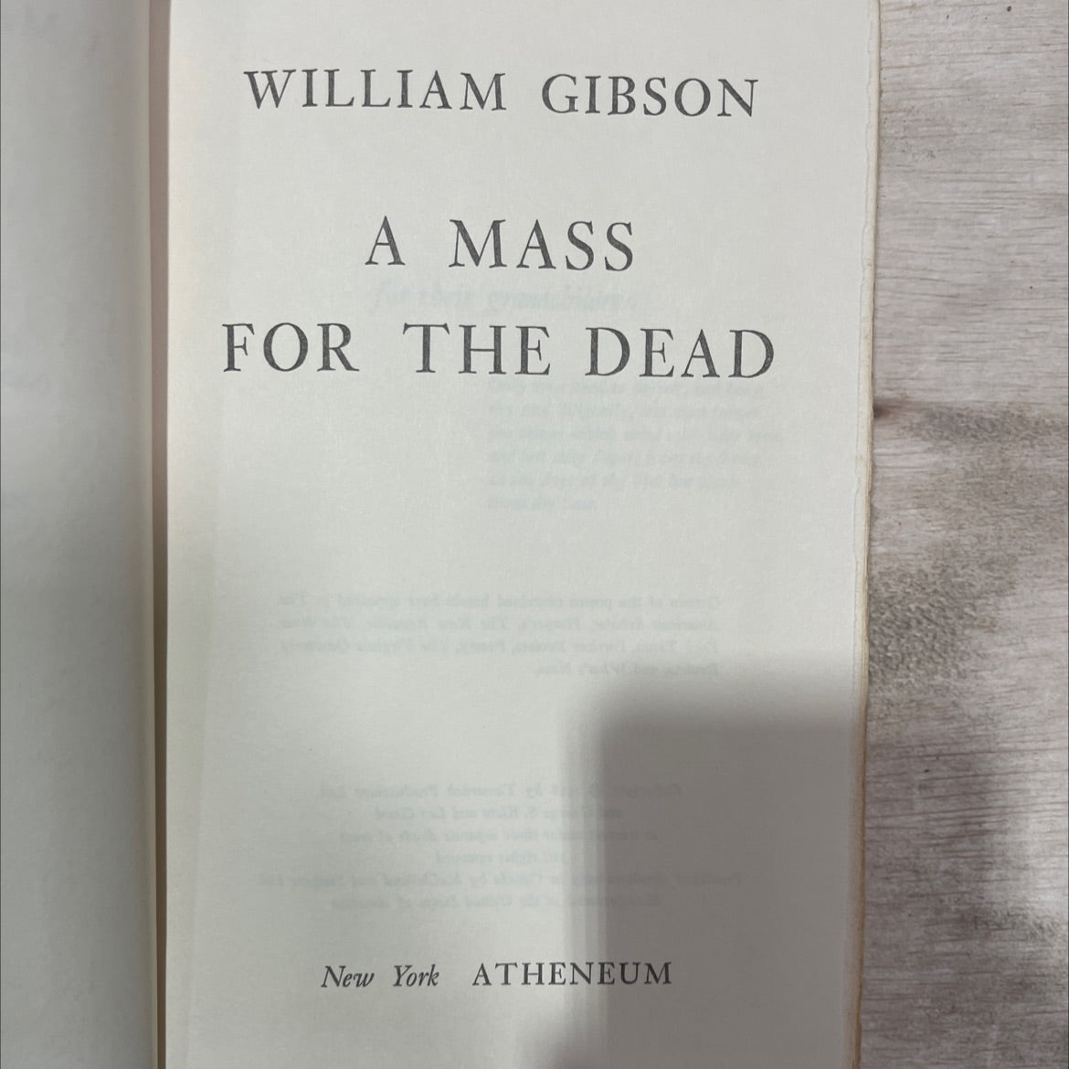 a mass for the dead book, by william gibson, 1968 Hardcover, Vintage image 2