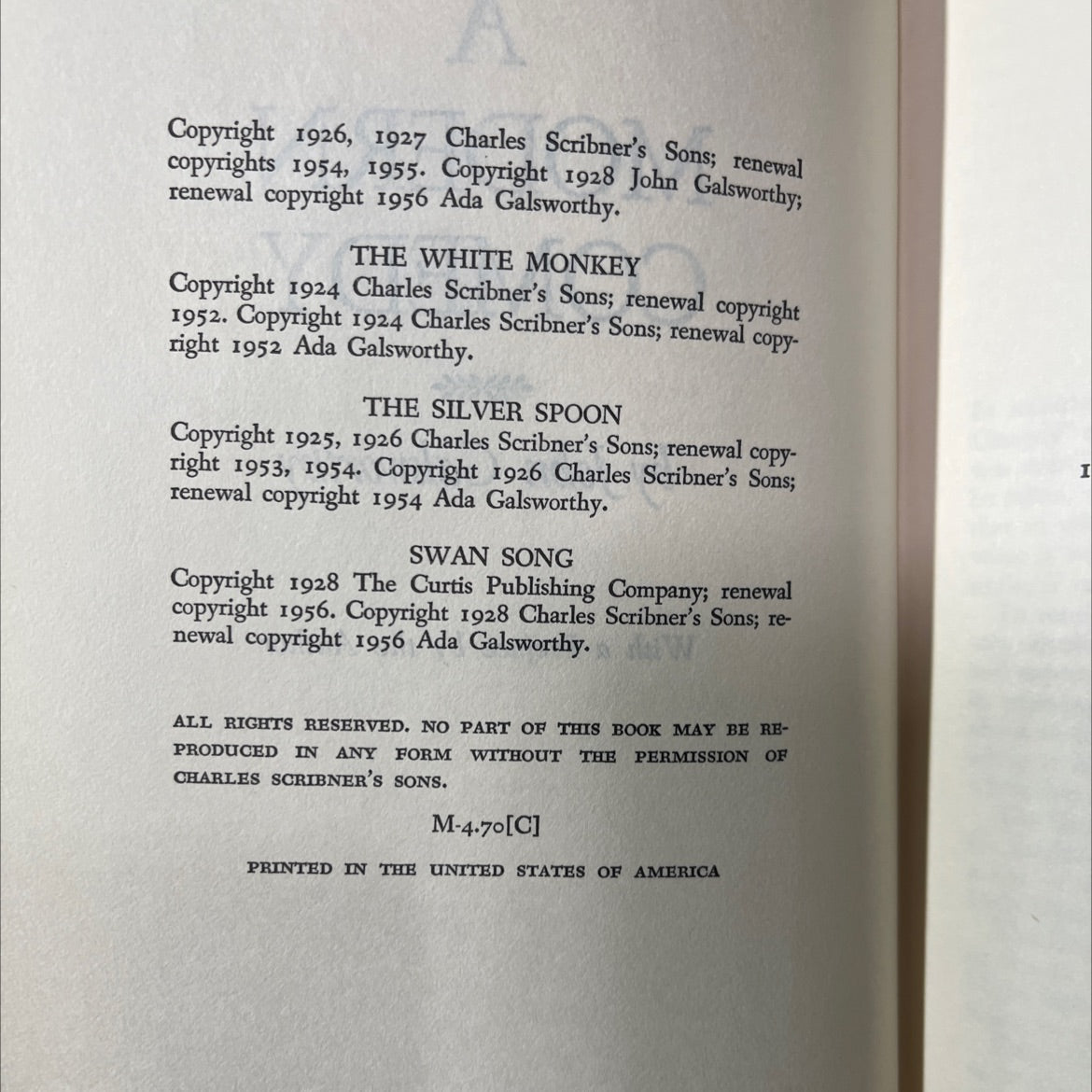 a modern comedy book, by john galsworthy, 1956 Hardcover image 3