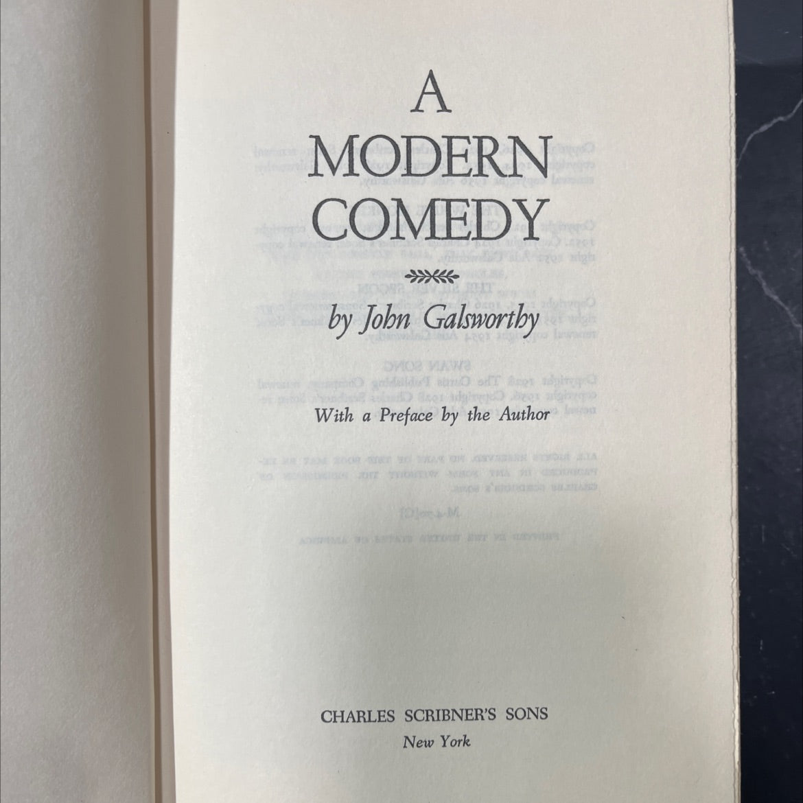 a modern comedy book, by john galsworthy, 1956 Hardcover image 2