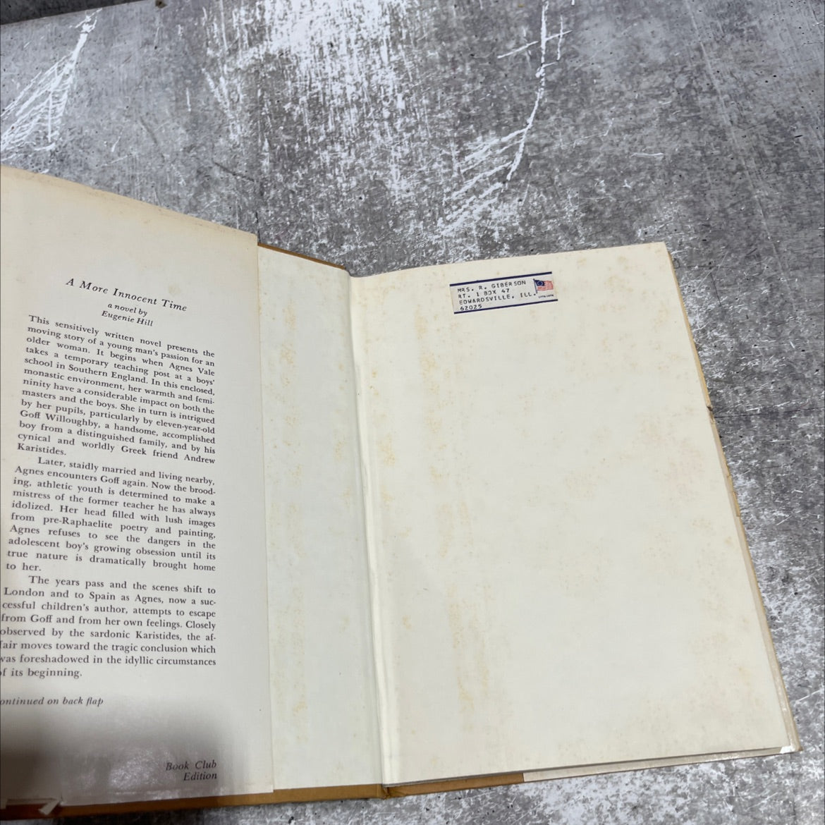 a more innocent time book, by eugenie hill, 1979 Hardcover image 4