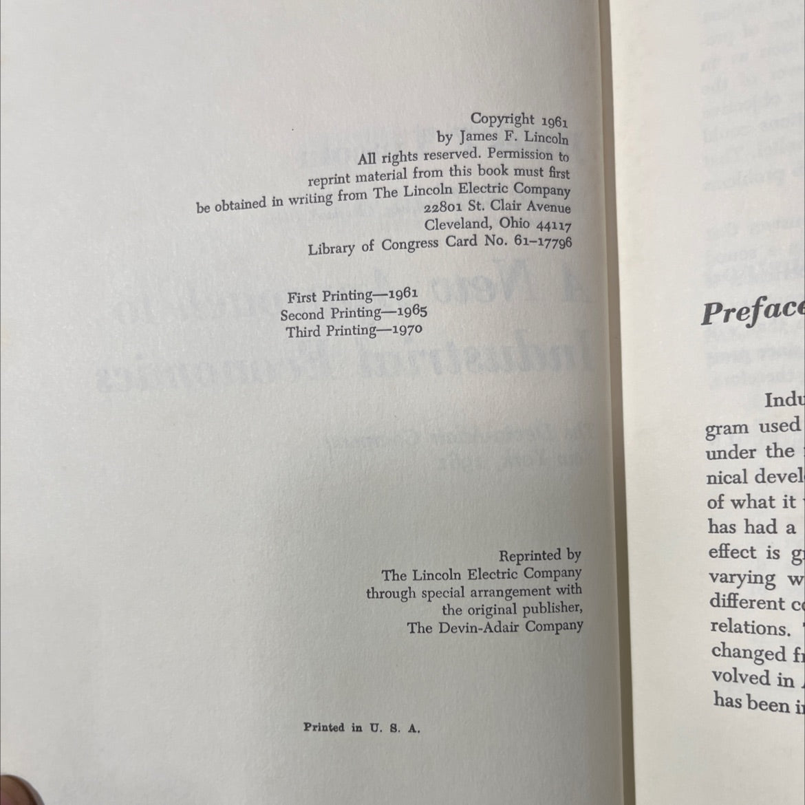 a new approach to industrial economics book, by james f. lincoln, 1970 Hardcover image 3