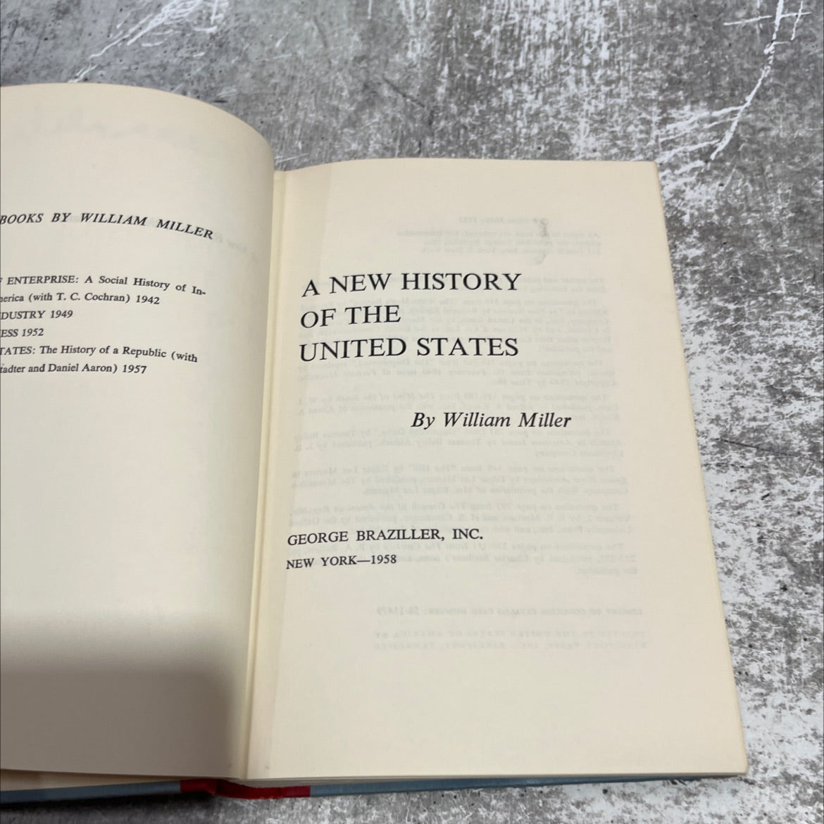 a new history of the united states book, by william miller, 1958 Hardcover image 2