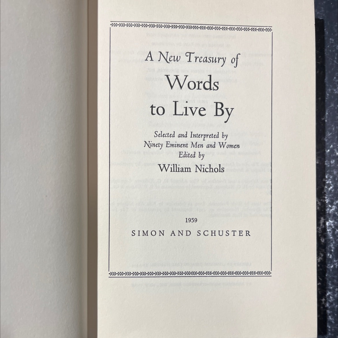 a new treasury of words to live by book, by william nichols, 1959 Hardcover image 2
