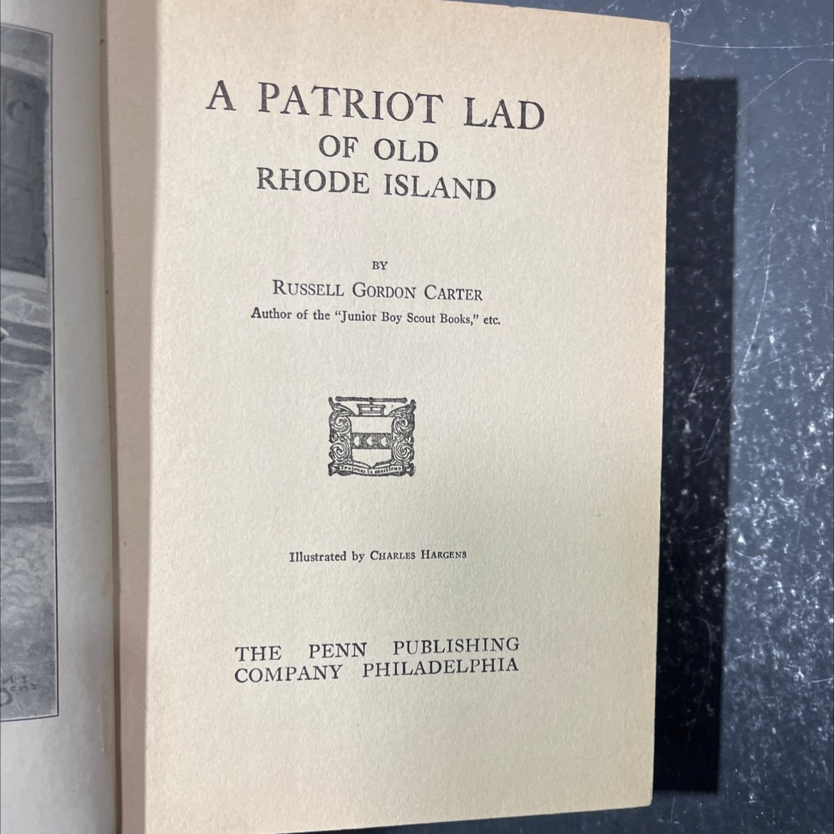 a patriot lad of old rhode island book, by russell gordon carter, 1930 Hardcover image 2
