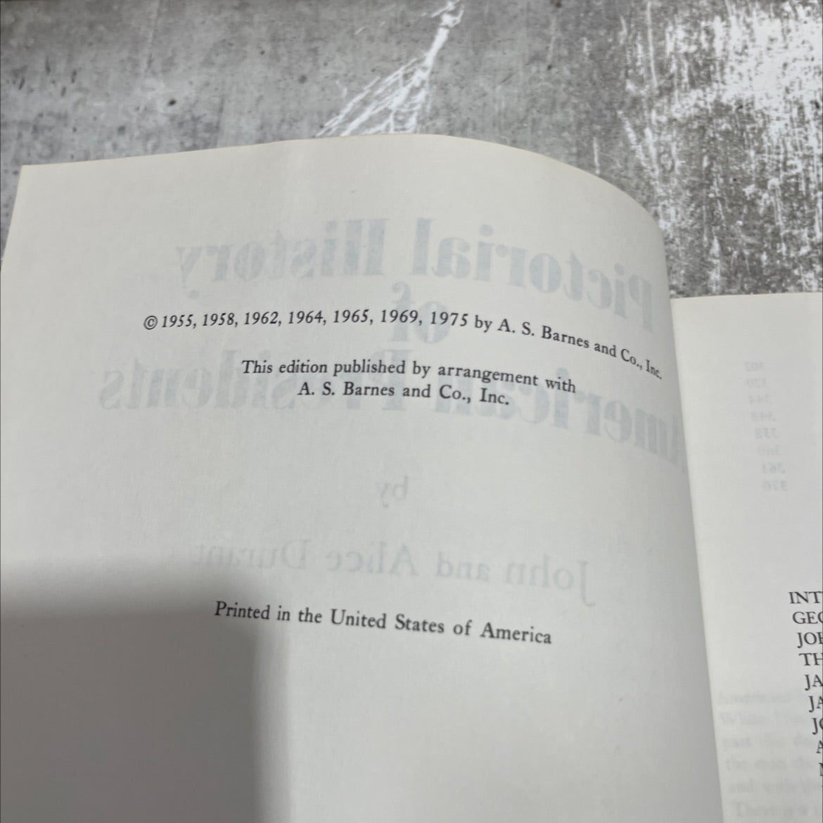 a pictorial history of american presidents book, by john and alice durant, 1975 Hardcover image 3