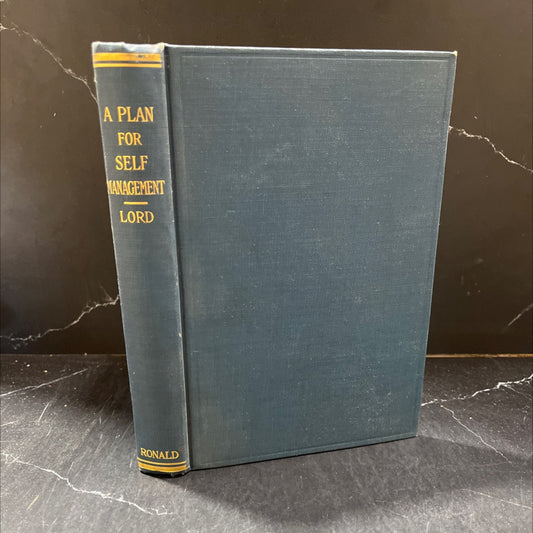 a plan for self-management book, by everett w. lord, 1925 Hardcover image 1