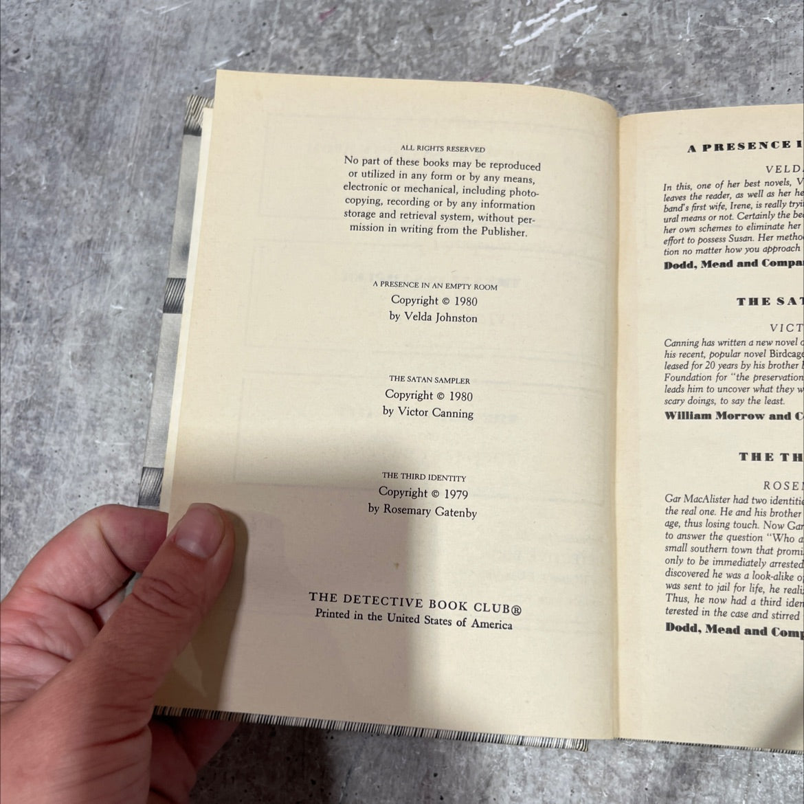 a presence in an empty room book, by velda johnston, 1980 Hardcover image 3