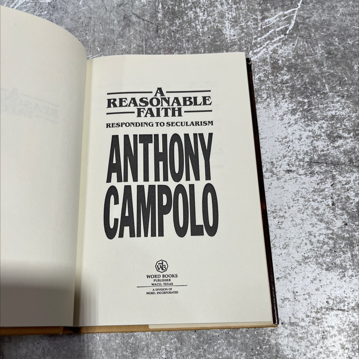 a reasonable faith: responding to secularism book, by anthony campolo, 1983 Hardcover image 2