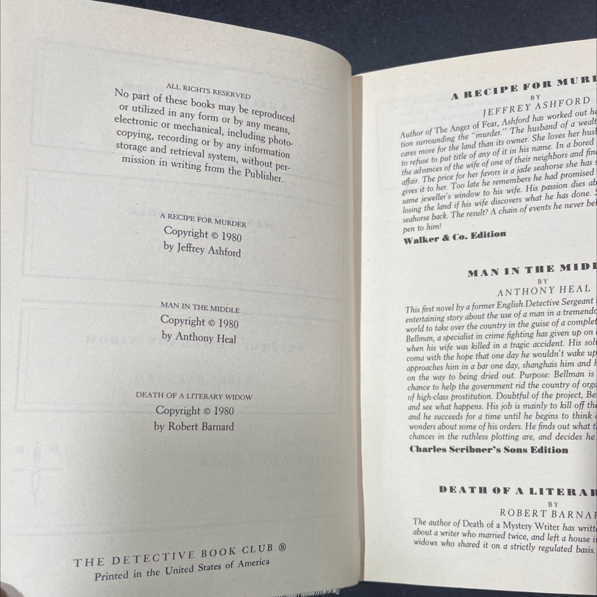 a recipe for murder book, by jeffrey ashford, 1980 Hardcover image 3