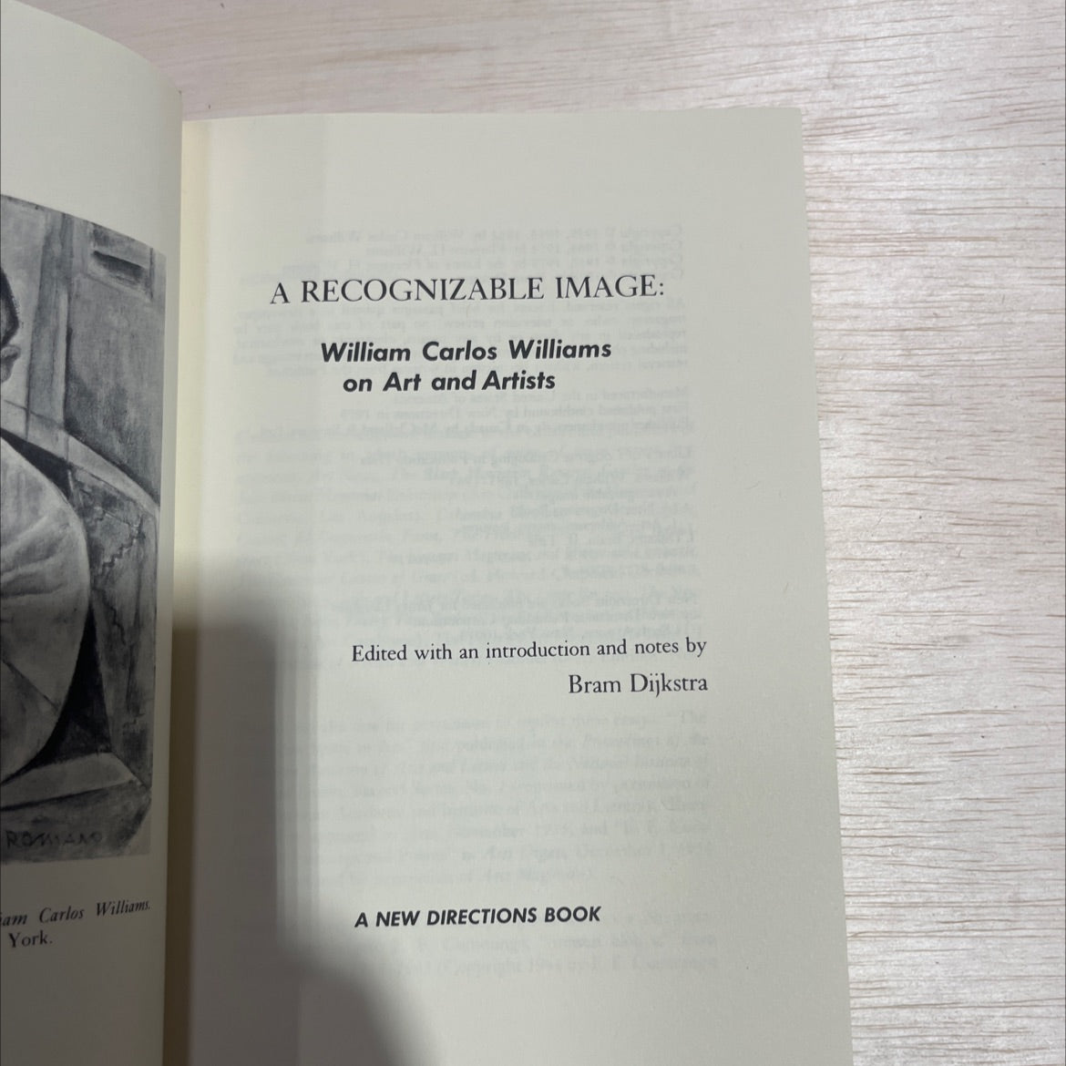 a recognizable image book, by William Carlos Williams, 1978 Hardcover image 2