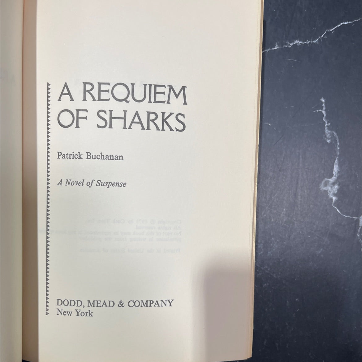 a requiem of sharks book, by Patrick Buchanan, 1973 Hardcover image 2