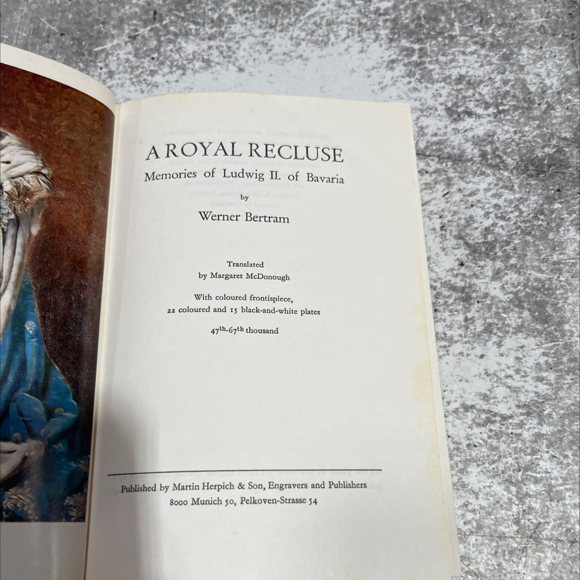 a royal recluse memories of ludwig ii. of bavaria book, by werner bertram, 1970 Hardcover image 2