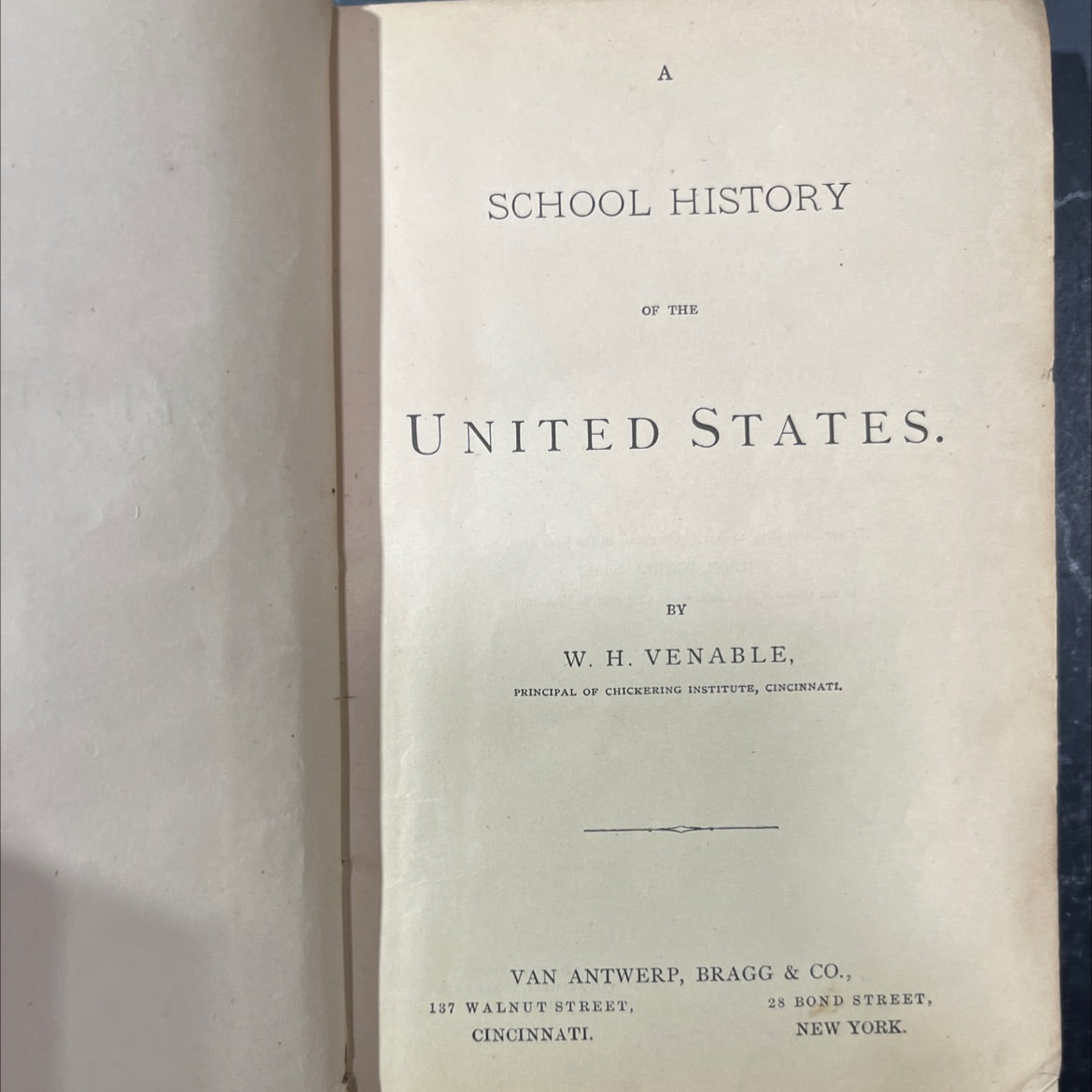 a school history of the united states book, by w. h. venable, 1872 Hardcover image 2