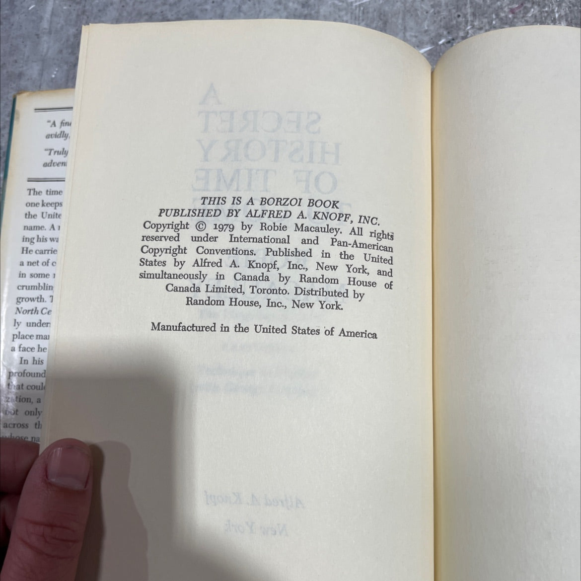 a secret history of time to come book, by robie macaulay, 1979 Hardcover image 3